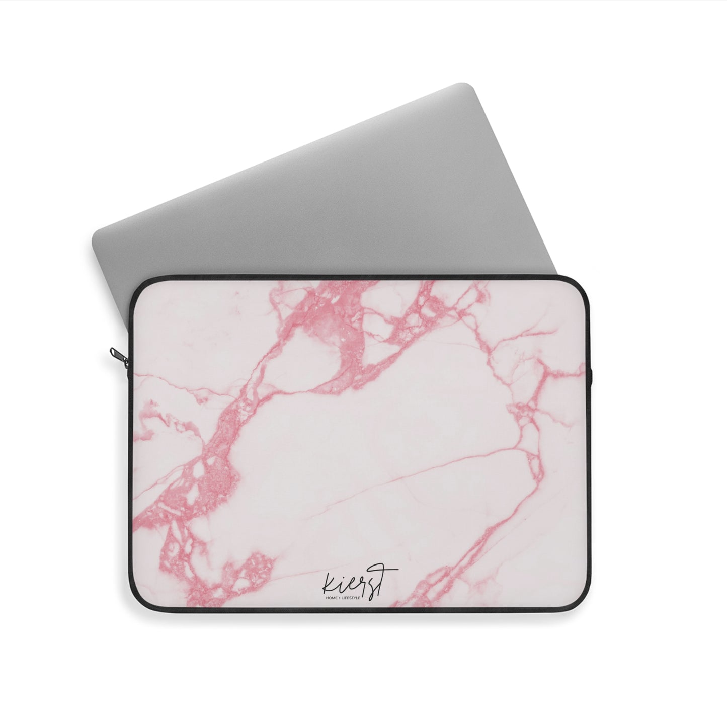 Pink & White Marble Laptop Sleeve | Soft Sophistication for Everyday Tech