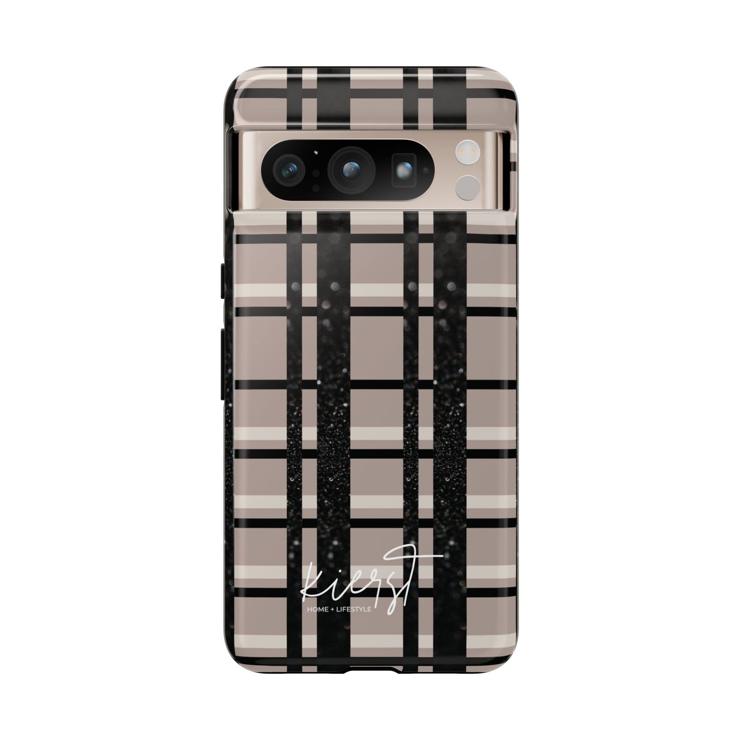 Elevated Neutrals Plaid Google Pixel Case | Taupe, Cream, & Black—Refined, Not Routine