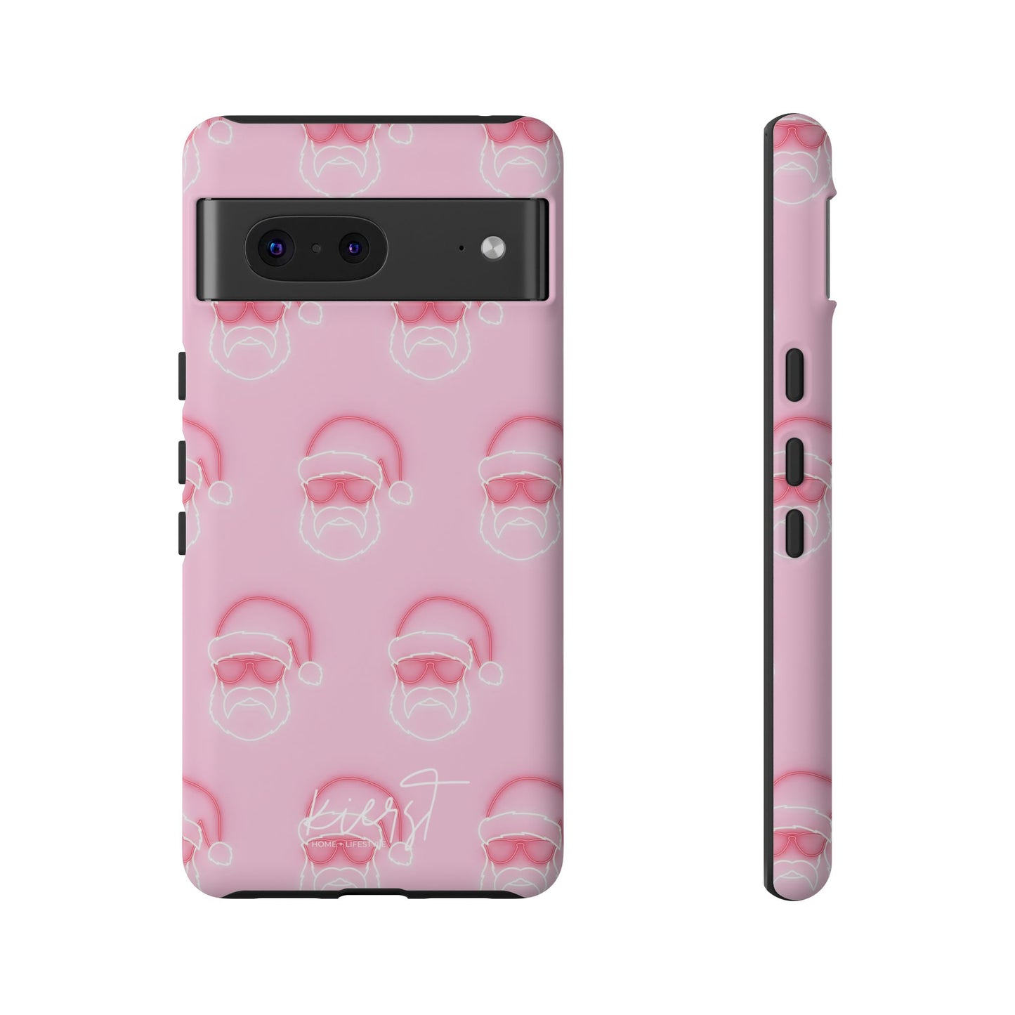 Holiday 25 Neon Sign Santa on Pink Google Pixel Phone Case