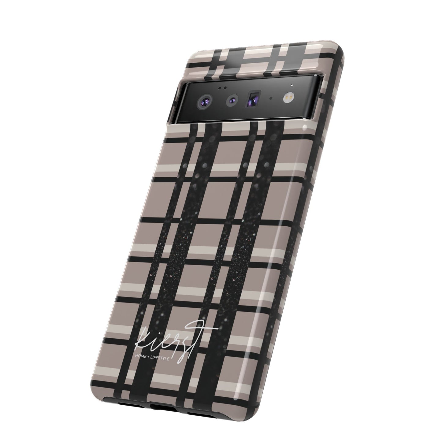 Elevated Neutrals Plaid Google Pixel Case | Taupe, Cream, & Black—Refined, Not Routine