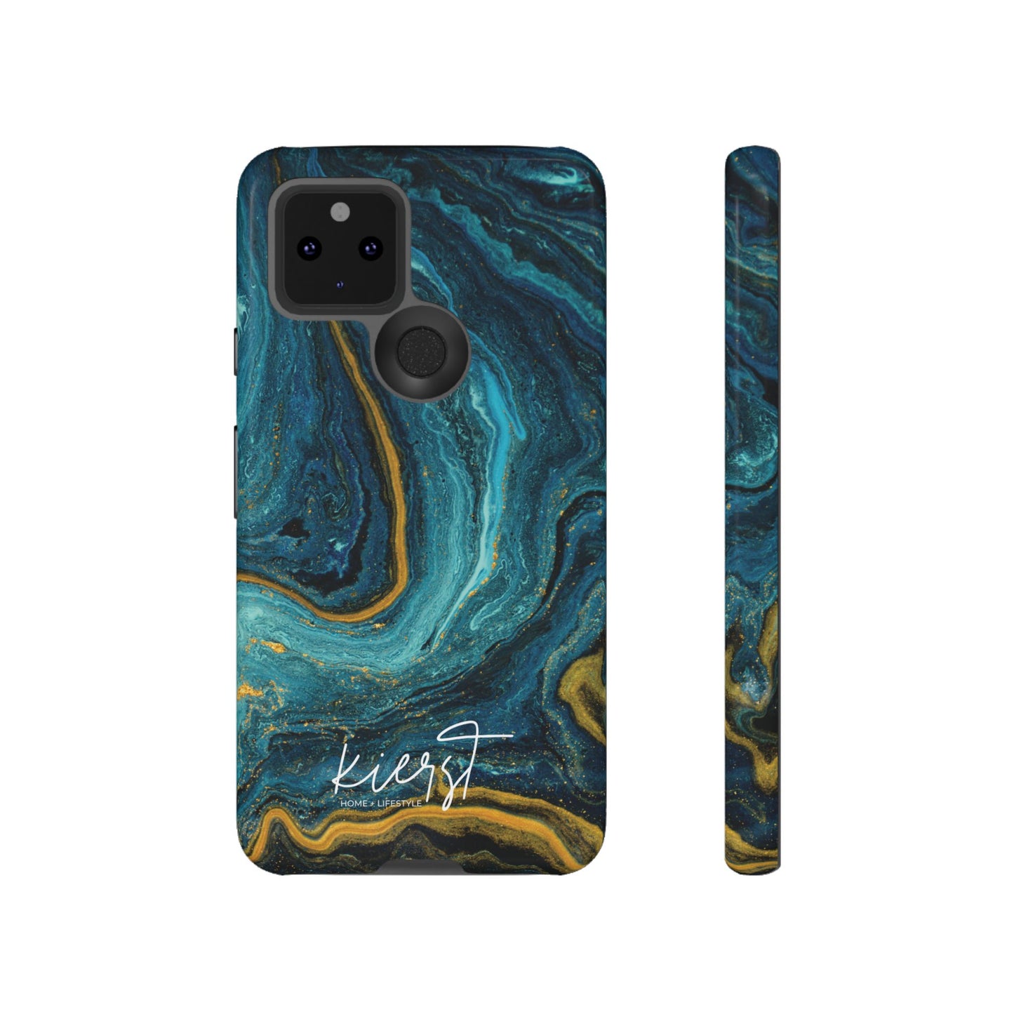 Gold & Teal Marble Google Pixel Case | A Bold Blend of Color & Contrast