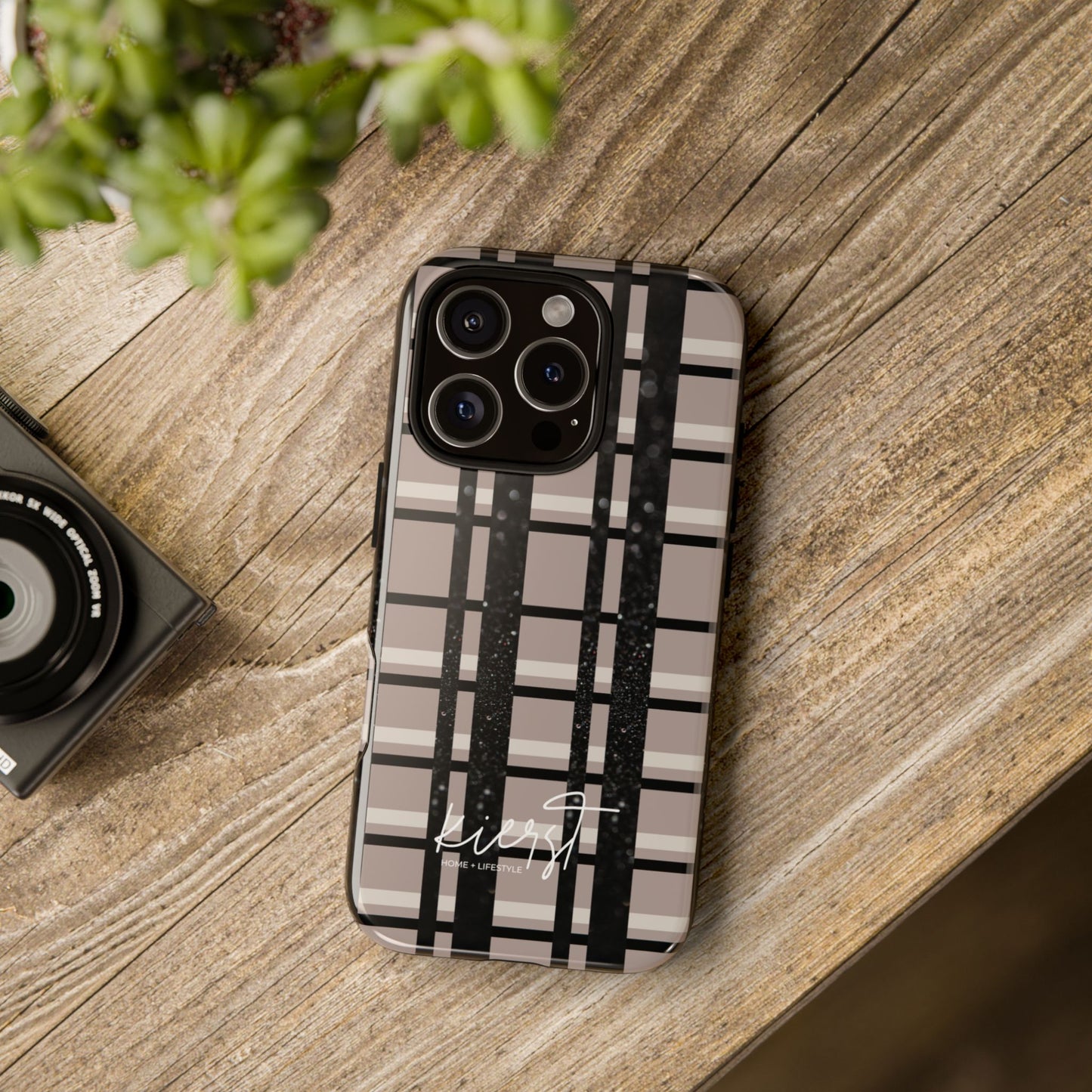 Elevated Neutrals Plaid iPhone Case | Classic Pattern, Modern Contrast
