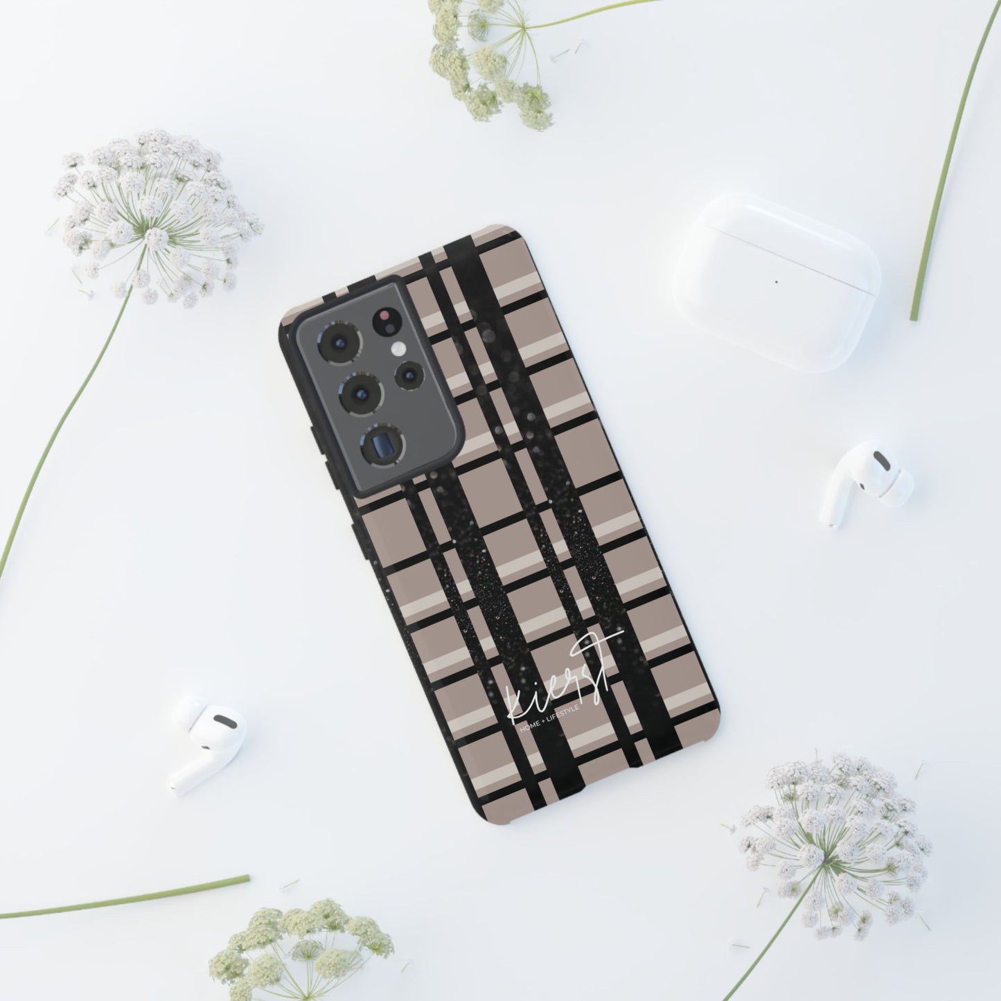 Elevated Neutrals Plaid Samsung Galaxy Case | Structured Style, Soft Edge
