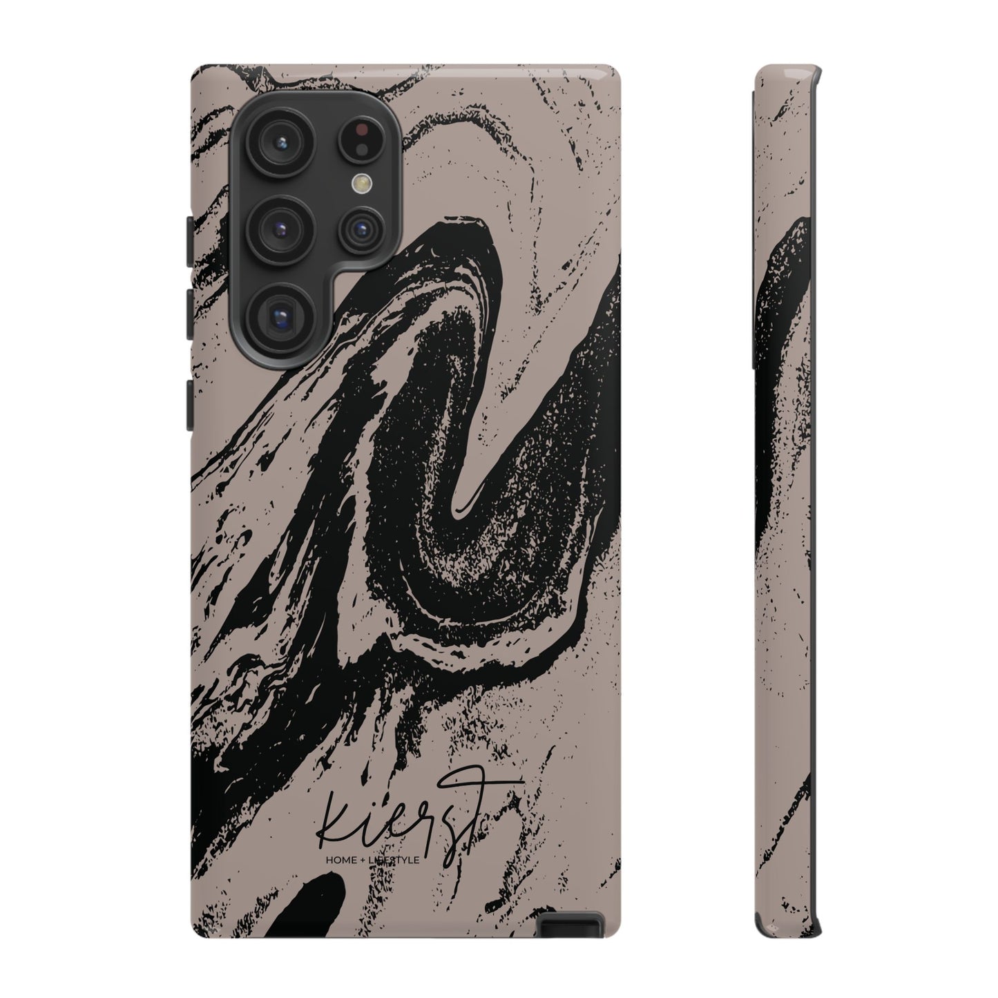Taupe and Black Marble Samsung Galaxy Phone Case | Sleek, Durable Protection - Edgy, Modern Design