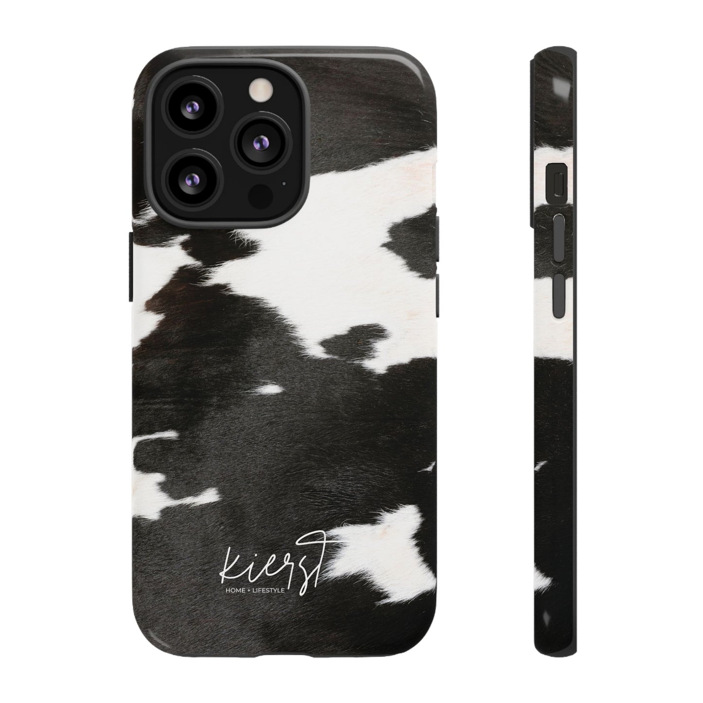 Black and White Cow Hide Print iPhone Case