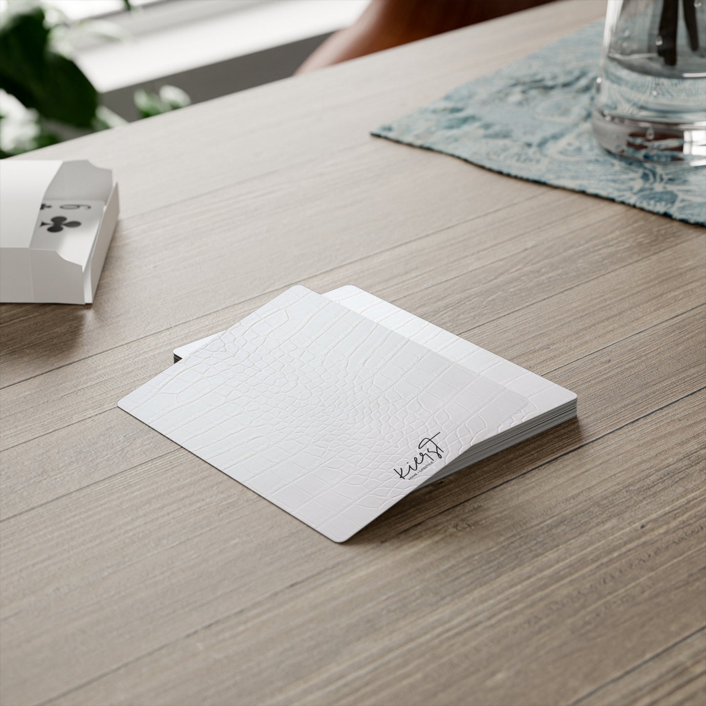White Printed Alligator Playing Cards – Luxe Minimalist Deck