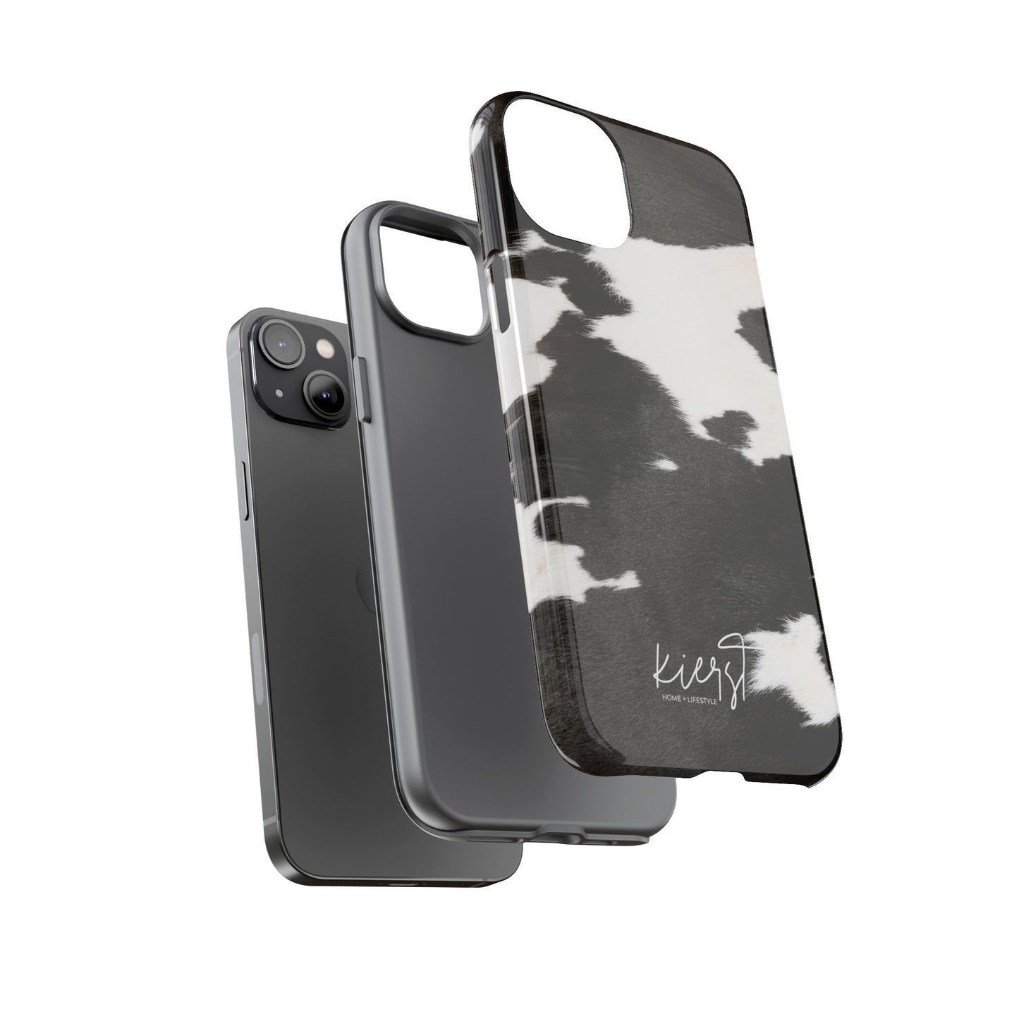 Black and White Cow Hide Print iPhone Case