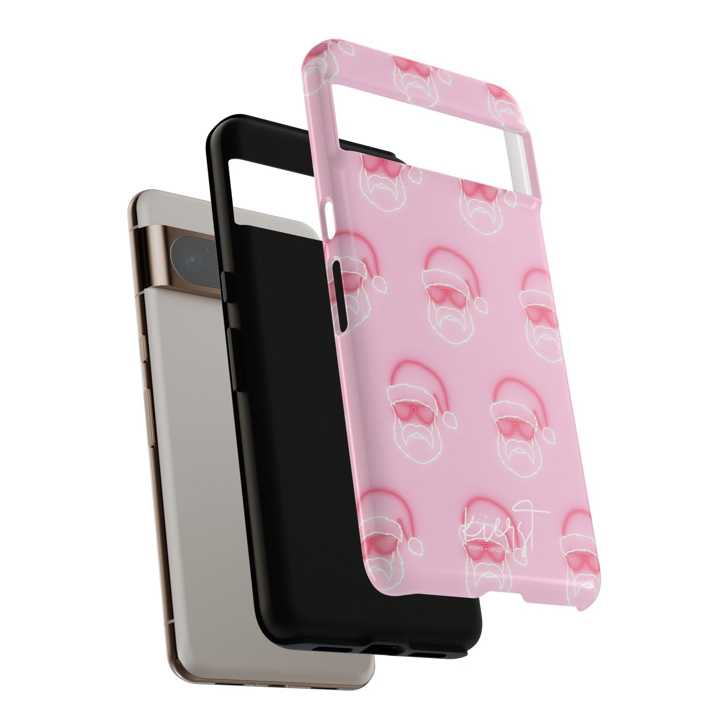 Holiday 25 Neon Sign Santa on Pink Google Pixel Phone Case
