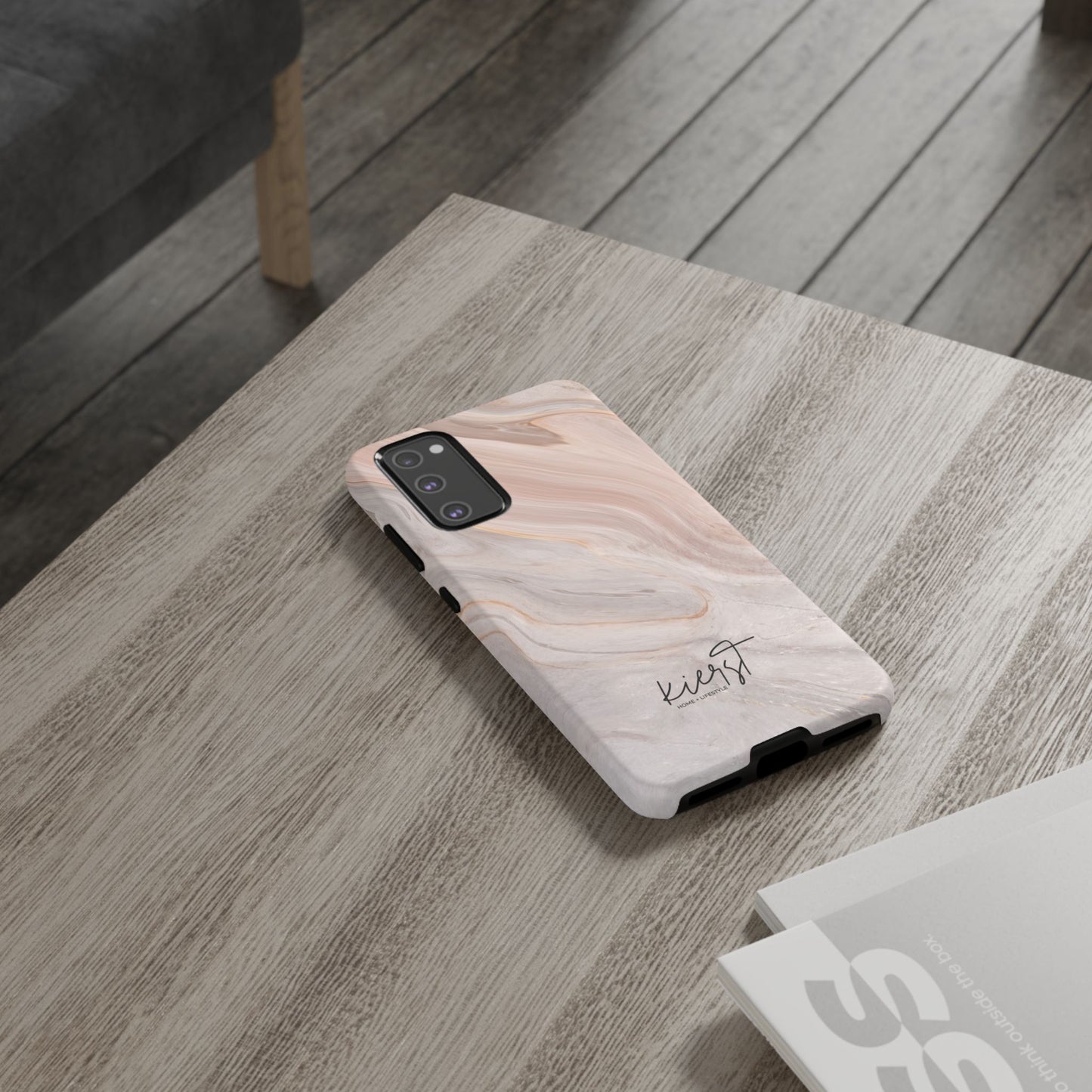 Blush Swirl Marble Samsung Galaxy Phone Case | Subtle Design, Timeless Tone