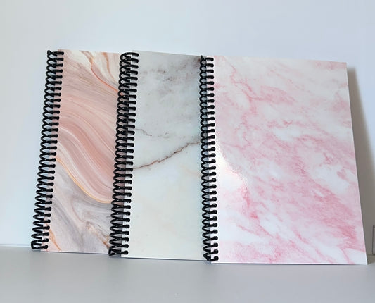Blush Swirl Marble Notebook