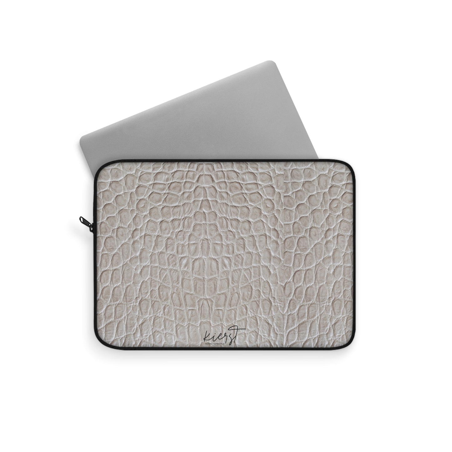 Cream Reptile Print Laptop Sleeve | Elevated Printed Texture for Everyday Tech