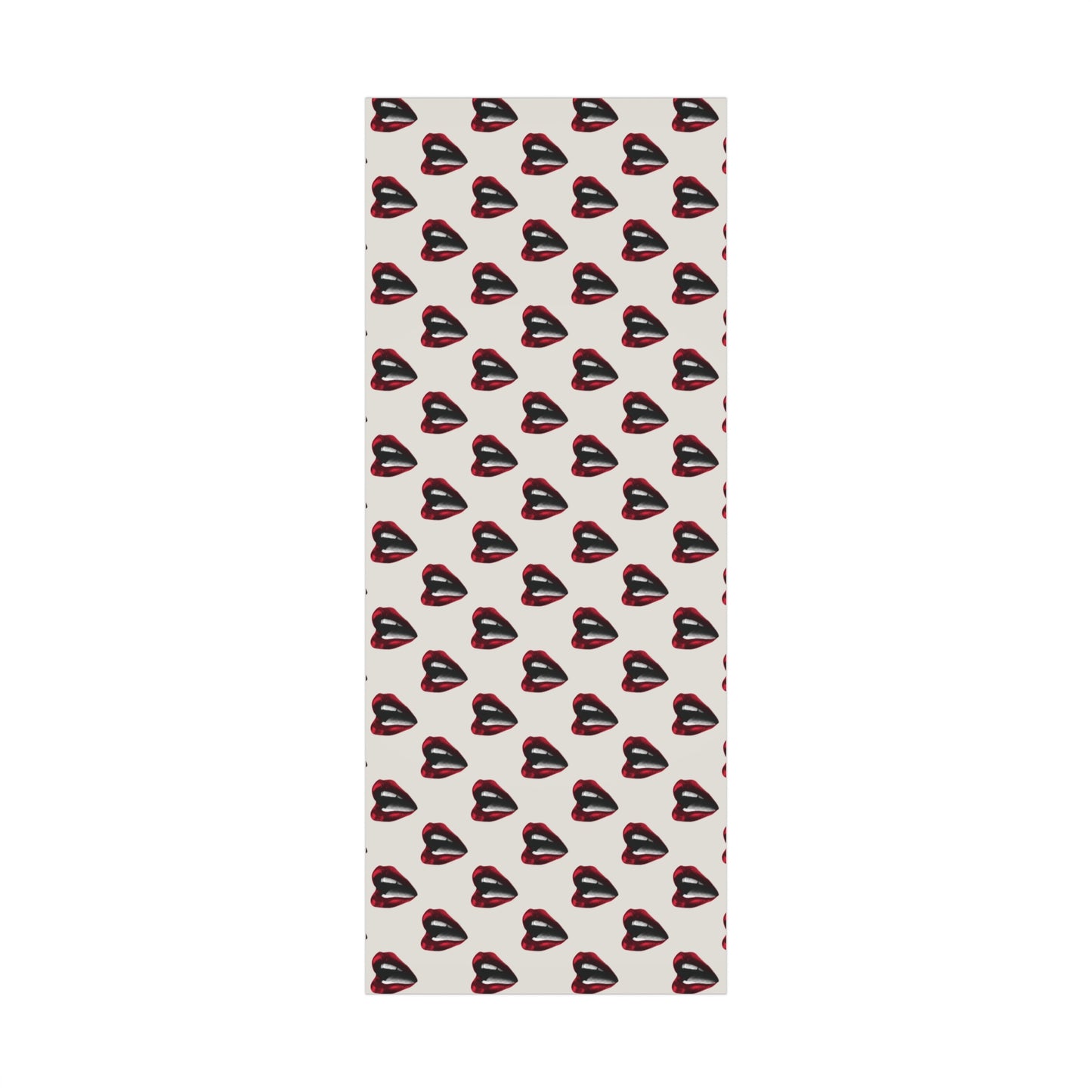 Vintage Red Lips Gift Wrapping Paper – Glossy Pop Art Mouths on Bone Color