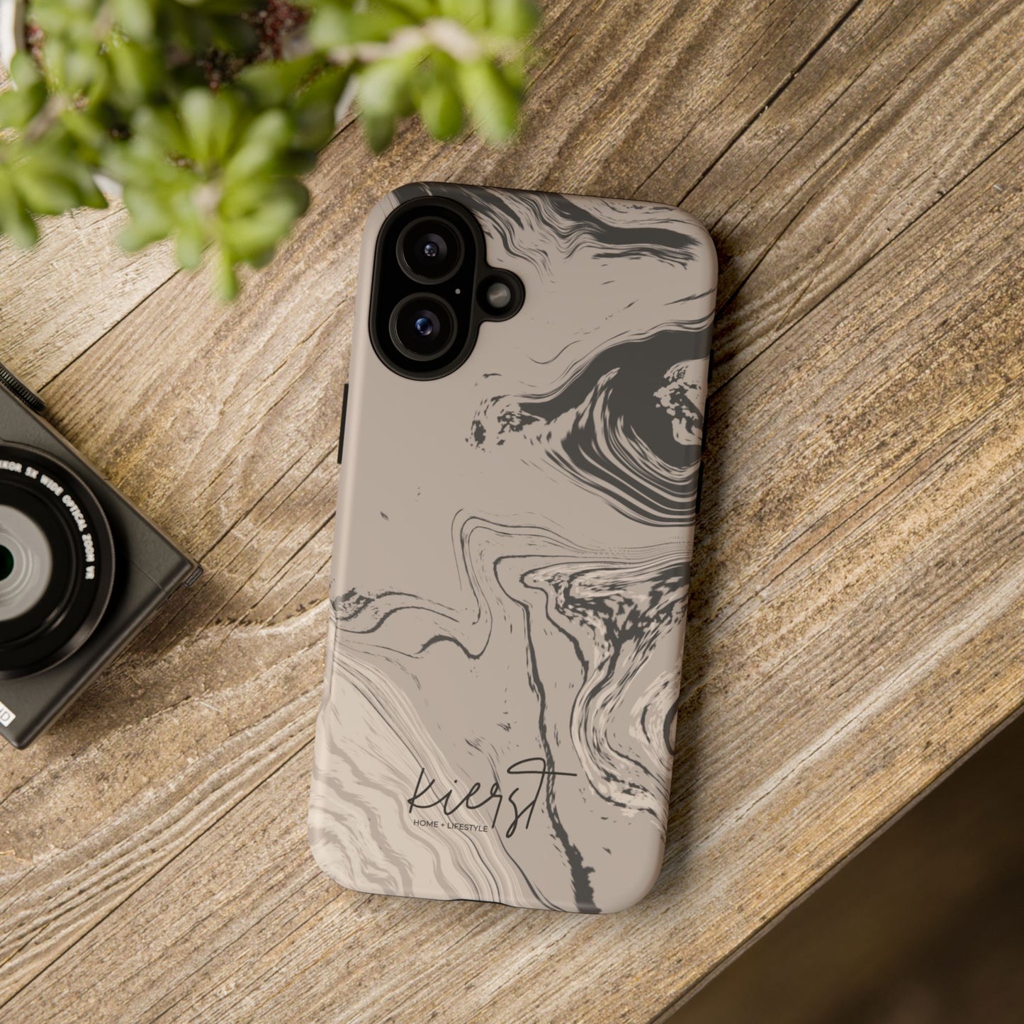 Cream, Grey, and Taupe Marble iPhone Case | A Bold Neutral Grounded in Softness