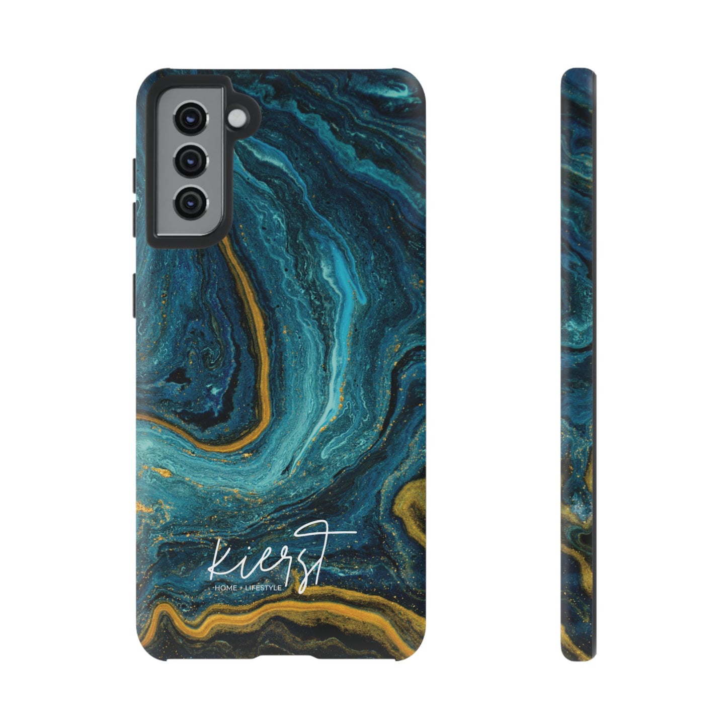 Gold & Teal Marble Samsung Galaxy Case | Swirled Depth Meets Everyday Edge