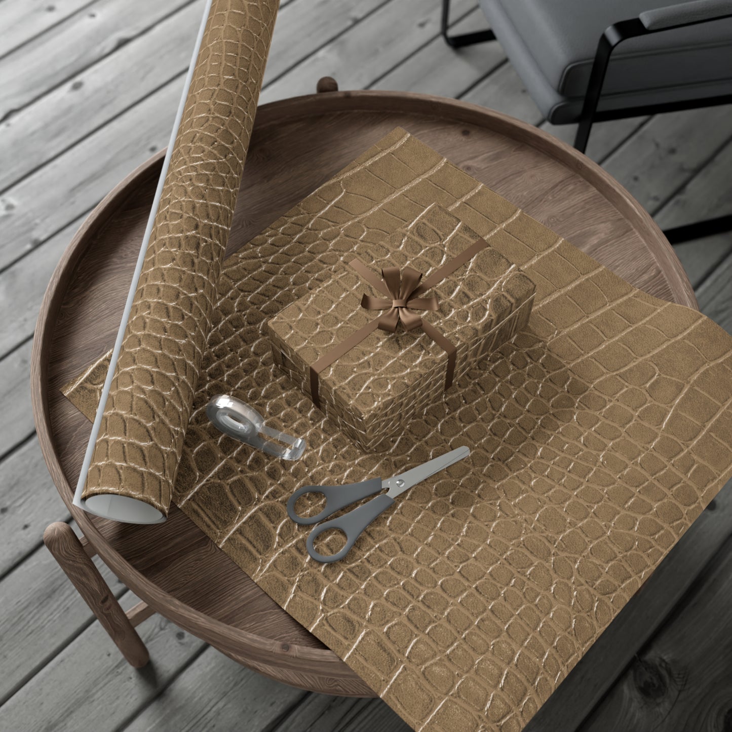 Tan Alligator Gift Wrapping Paper