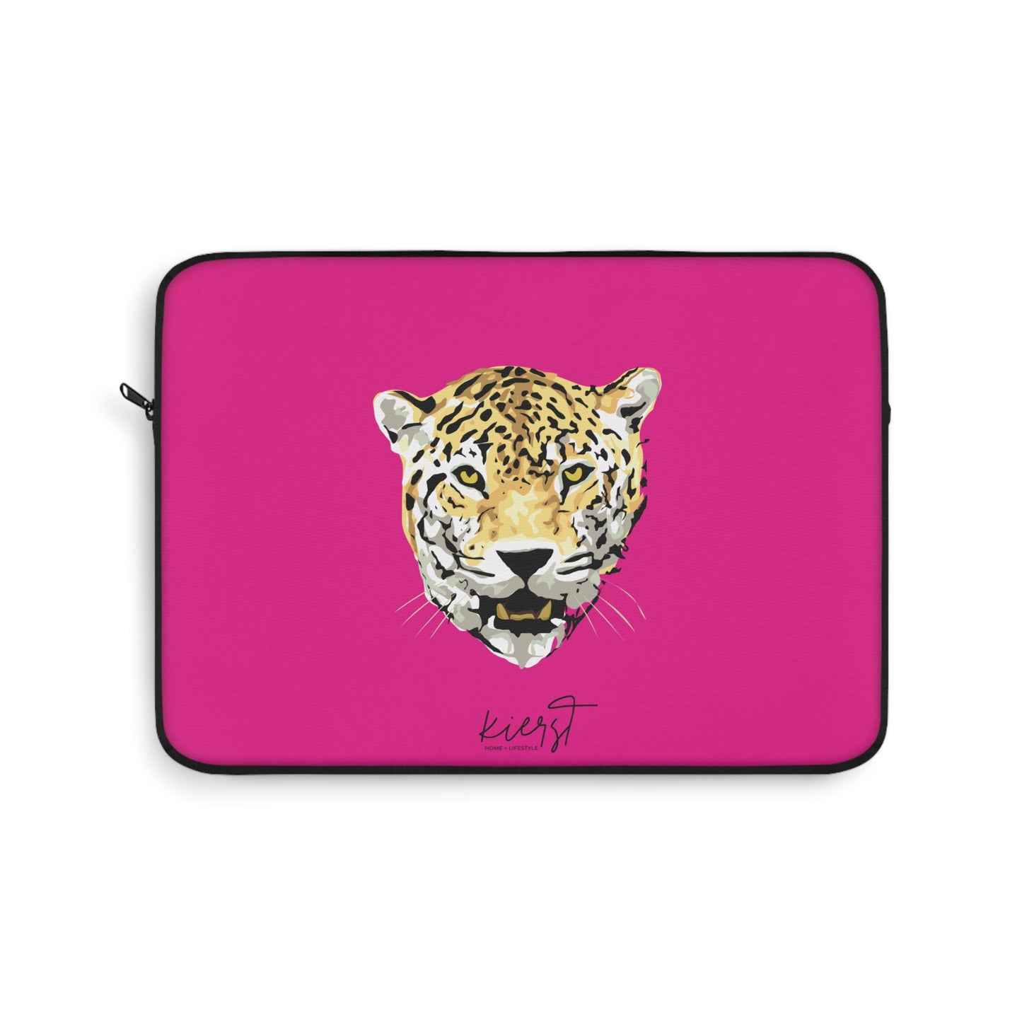 Leopard Head on Signature Hot Pink Laptop Sleeve | Limited Edition Fierce + Functional