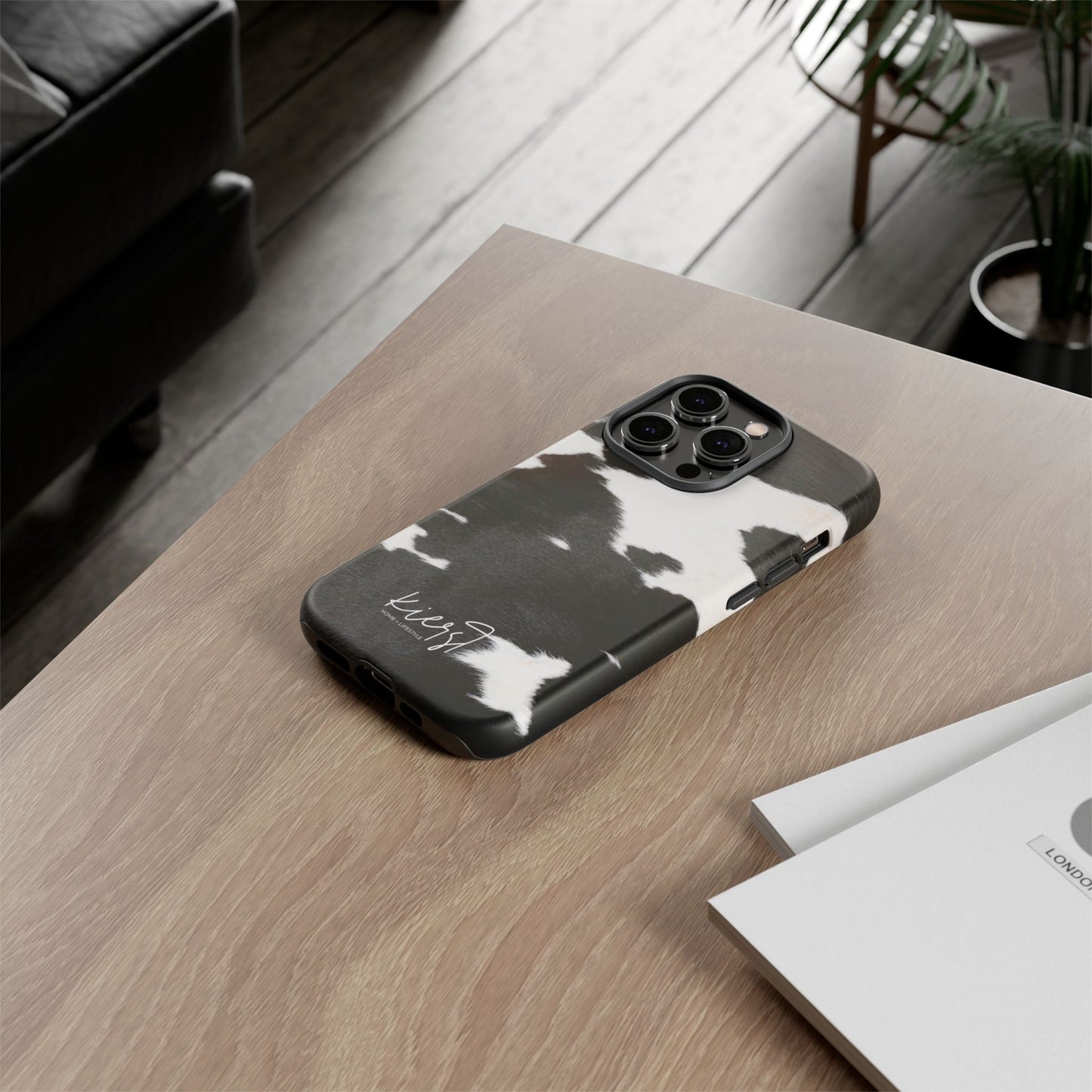 Black and White Cow Hide Print iPhone Case
