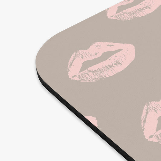 Pillow Talk-Inspired Lip Print Mouse Pad – Oat & Blush