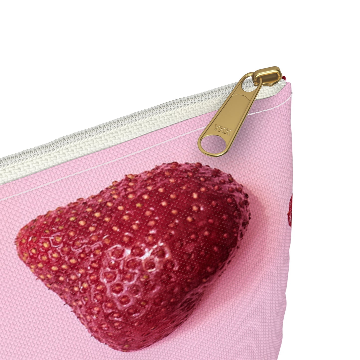 Strawberries Accessory Pouch β Limited Edition Fresh Cut Print on Vibrant Pink