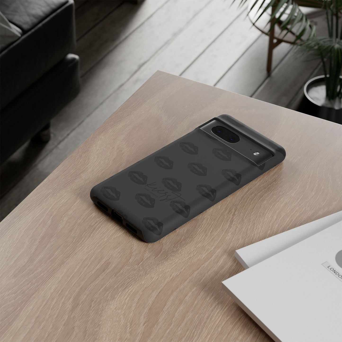 Black Lips Google Pixel Phone Case | Monochrome Meets Mood