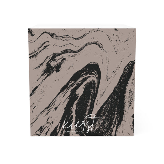 Black and Taupe Marble Note Cube