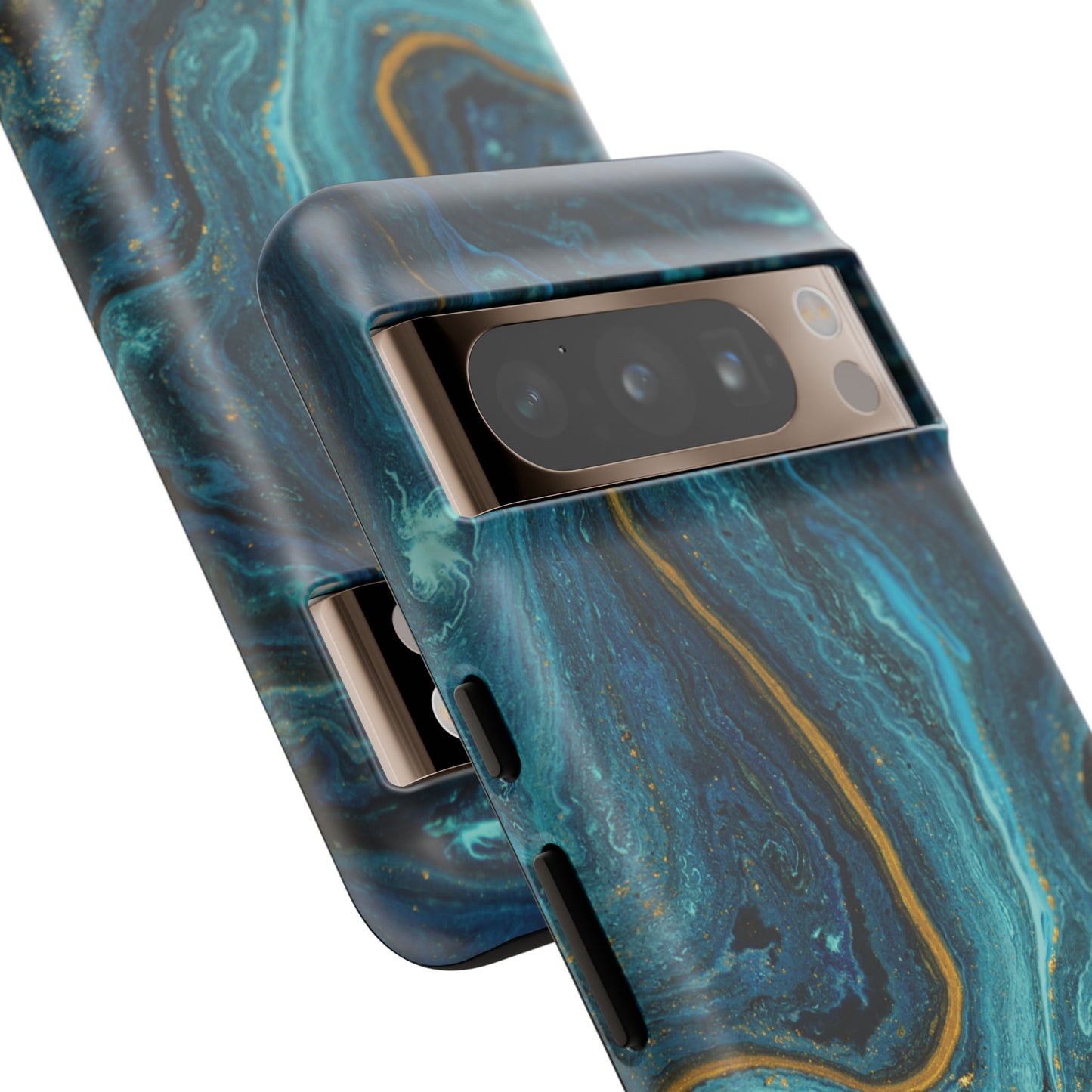 Gold & Teal Marble Google Pixel Case | A Bold Blend of Color & Contrast