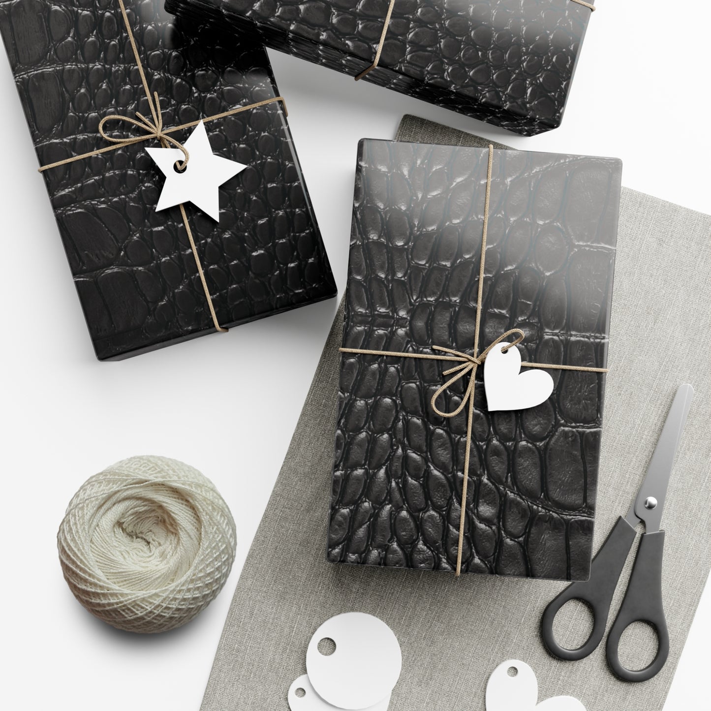 Black Alligator Print Gift Wrapping Paper