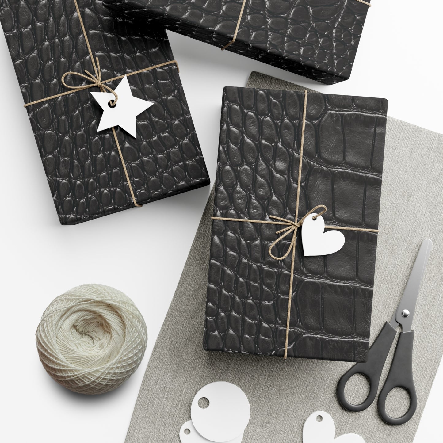 Black Alligator Print Gift Wrapping Paper