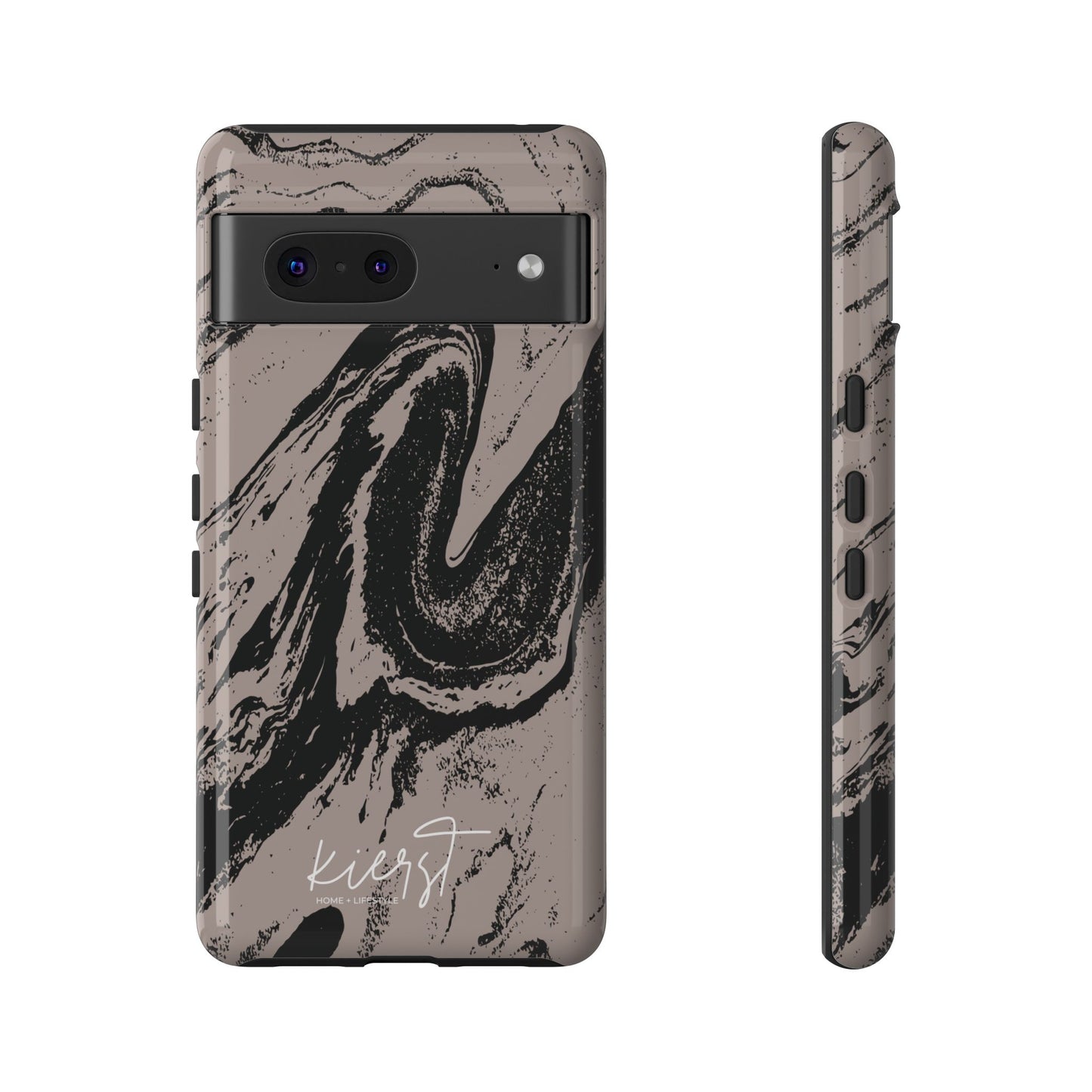Taupe and Black Marble Google Pixel Phone Case | Artistic, Durable Protection For Your Pixel