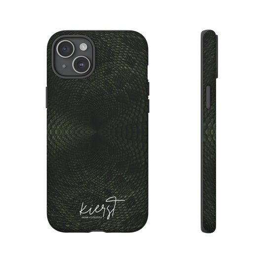 Deep Rich Green Snake Print iPhone Case