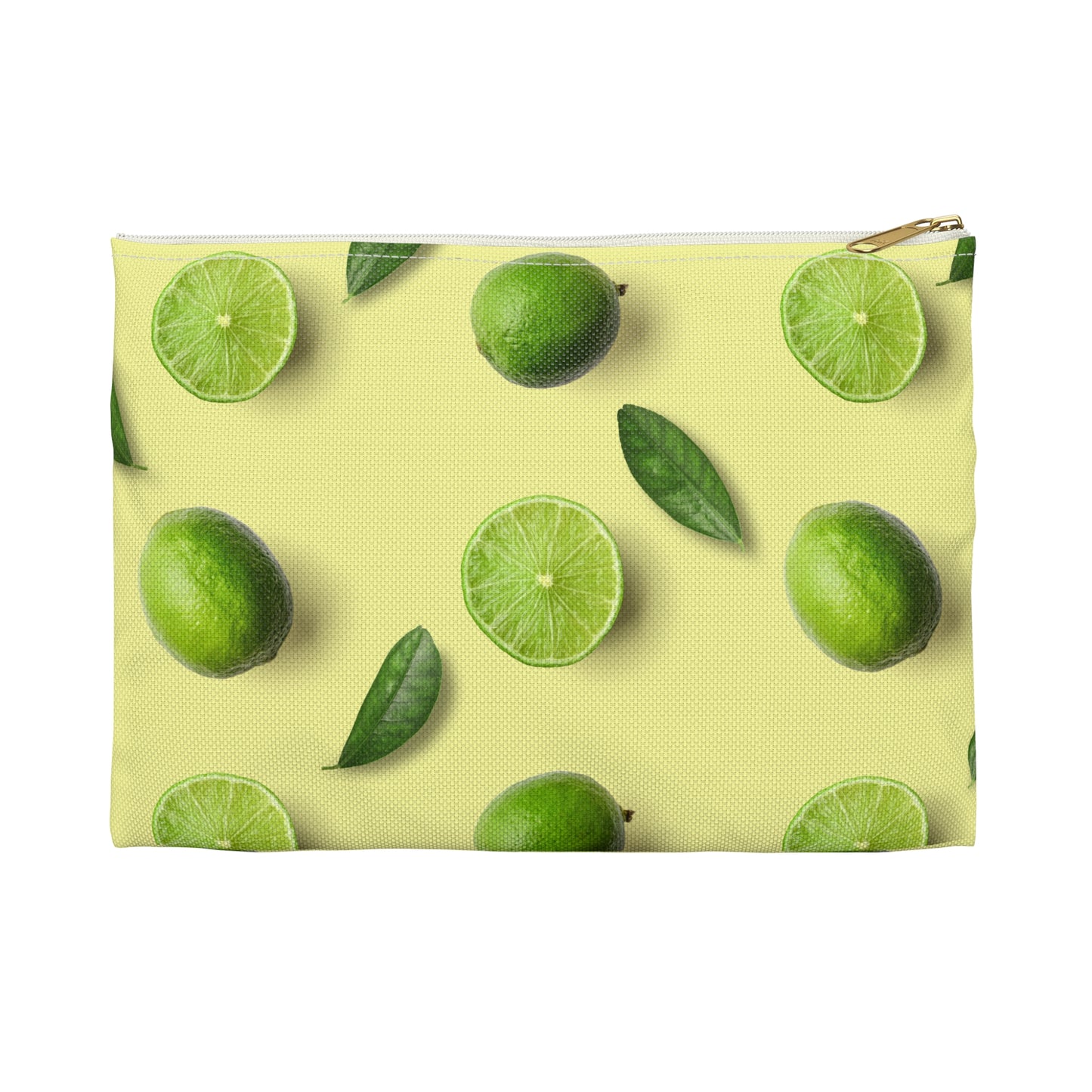 Limes Accessory Pouch – Limited Edition Citrus Print on Pastel Yellow