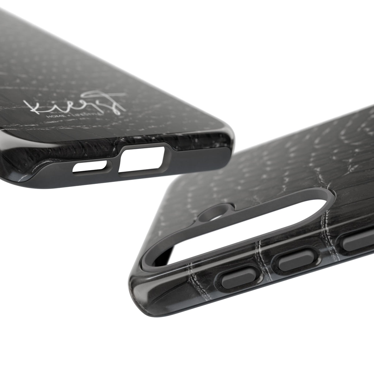 Black Crocodile Print Samsung Galaxy Phone Case