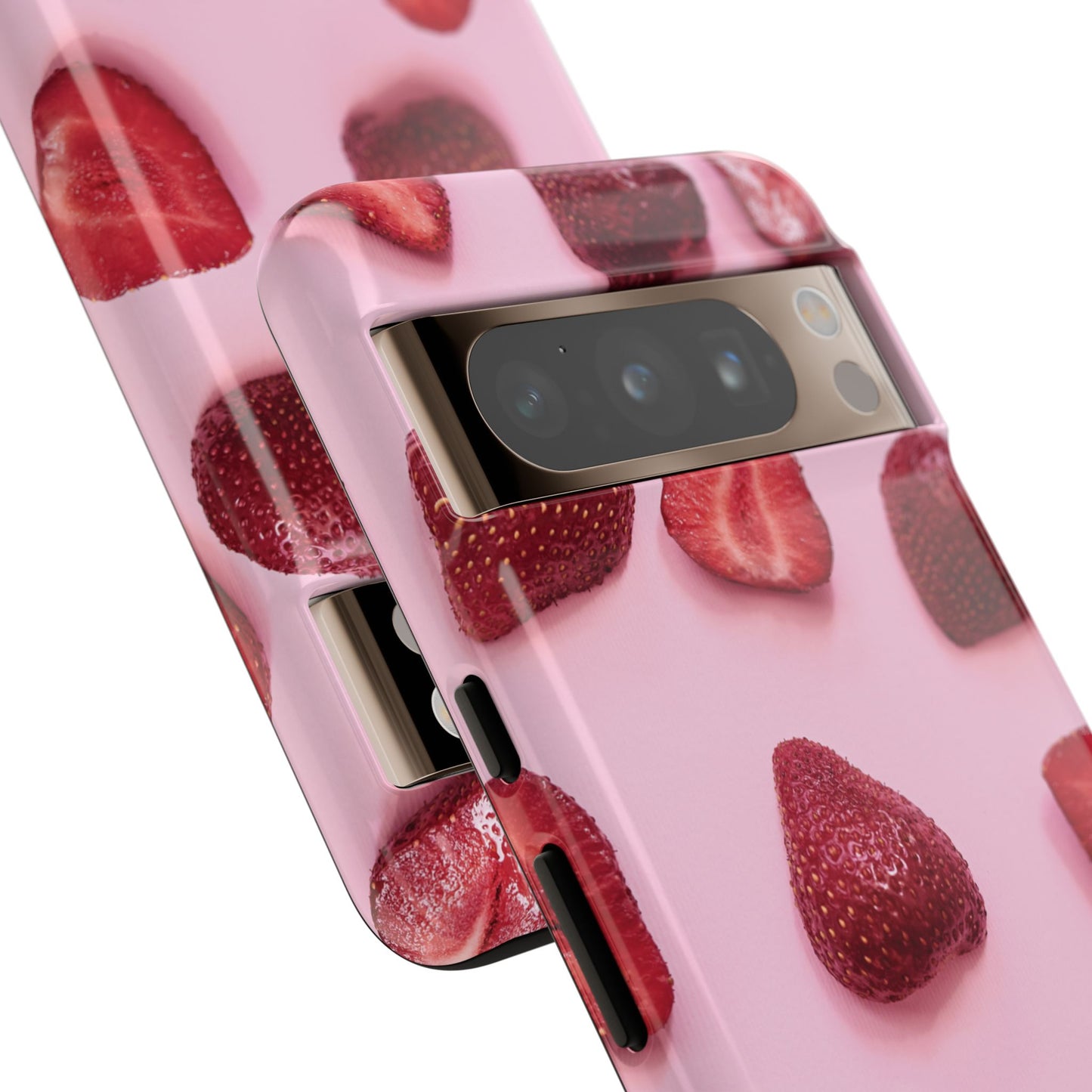 Strawberries Google Pixel Case | Blush-Toned Charm Meets Playful Precision