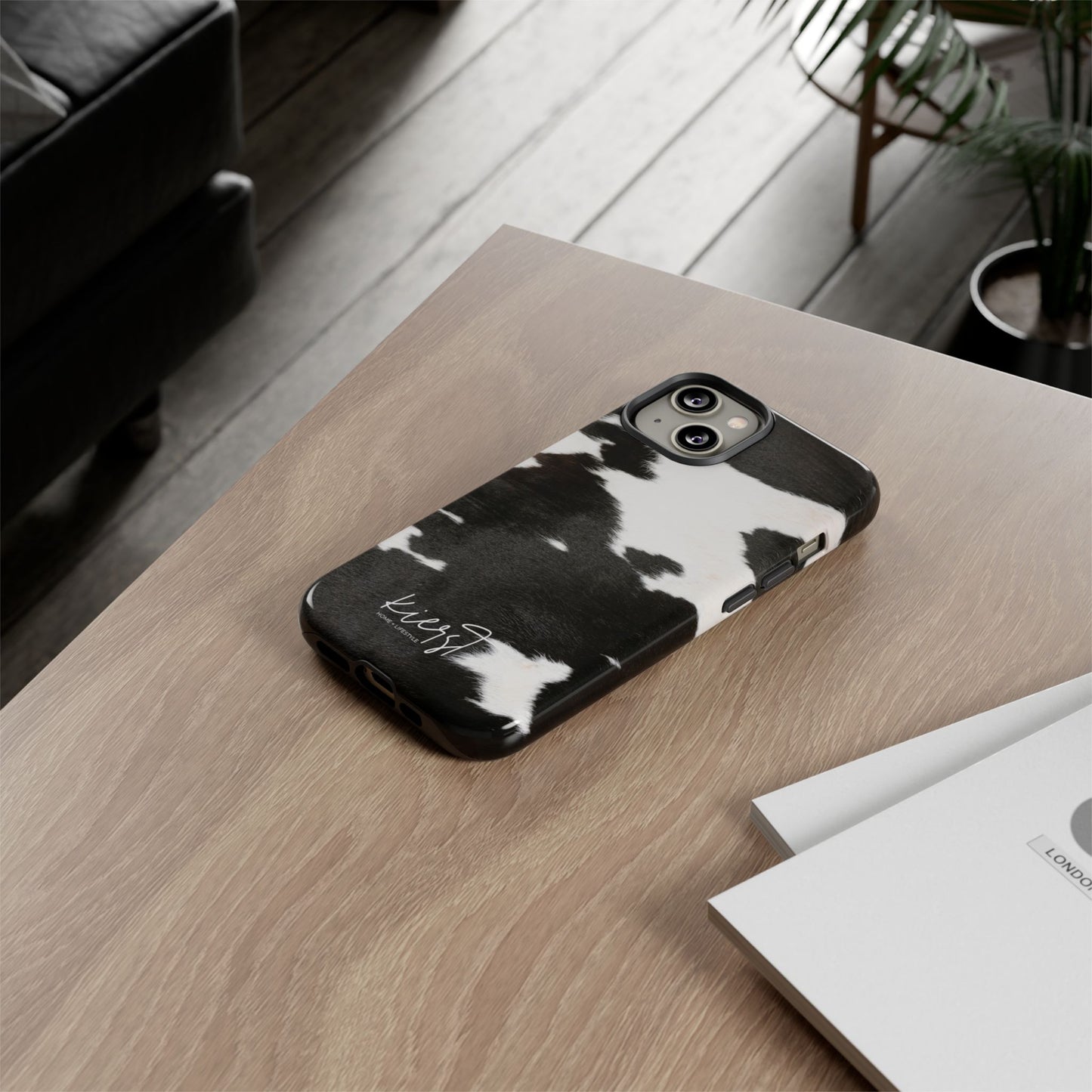 Black and White Cow Hide Print iPhone Case