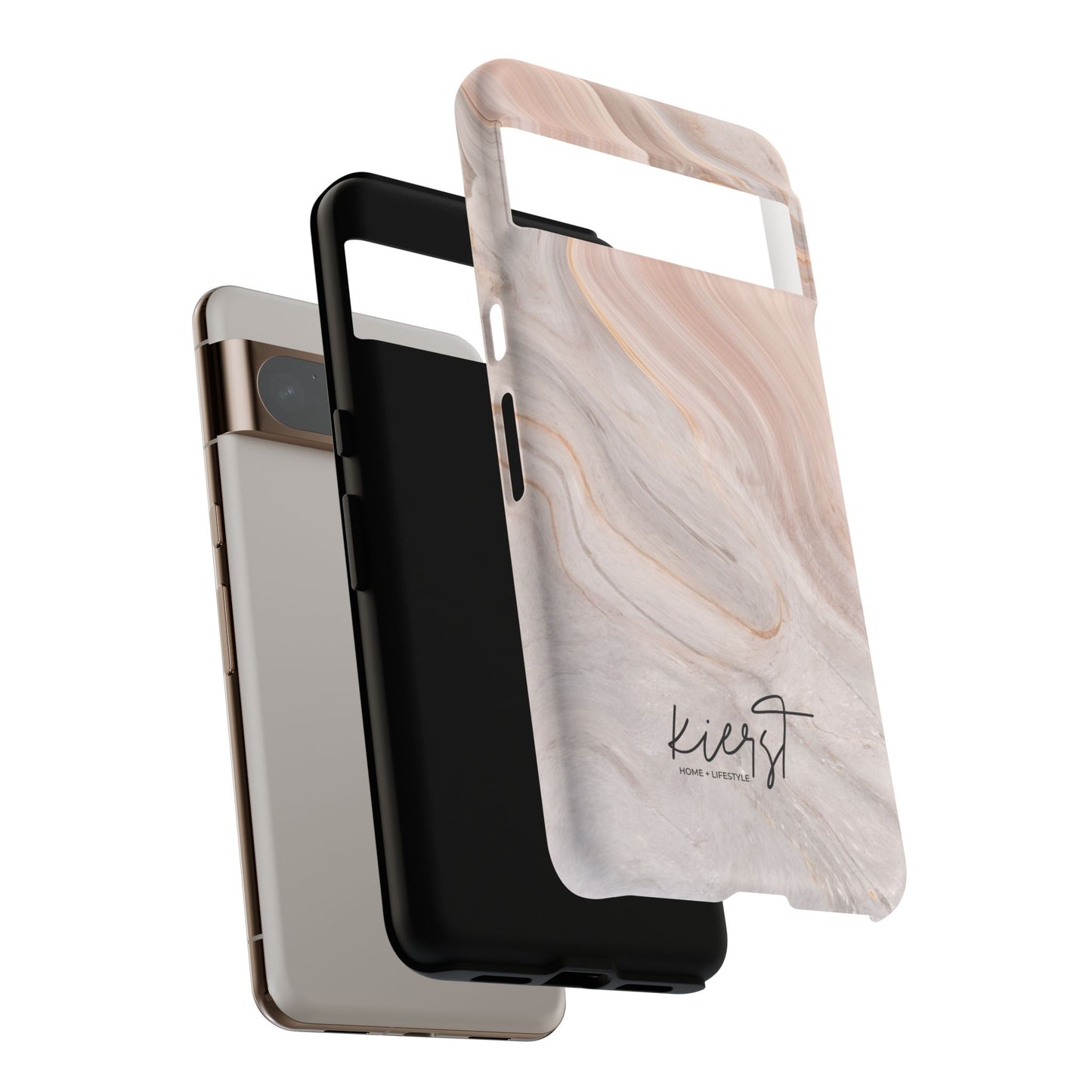 Blush Swirl Marble Google Pixel Phone Case | Soft Movement Meets Curated Luxury