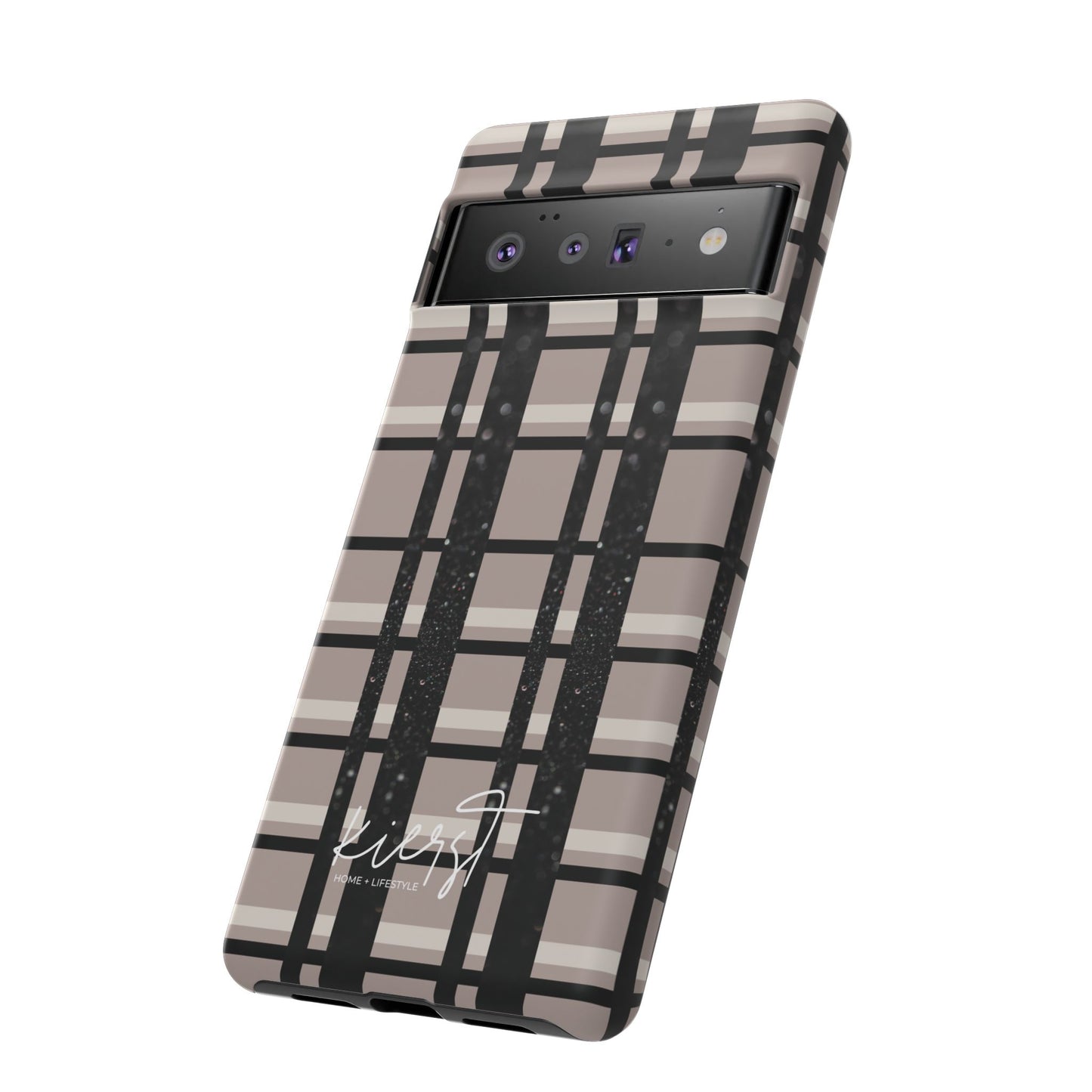 Elevated Neutrals Plaid Google Pixel Case | Taupe, Cream, & Black—Refined, Not Routine