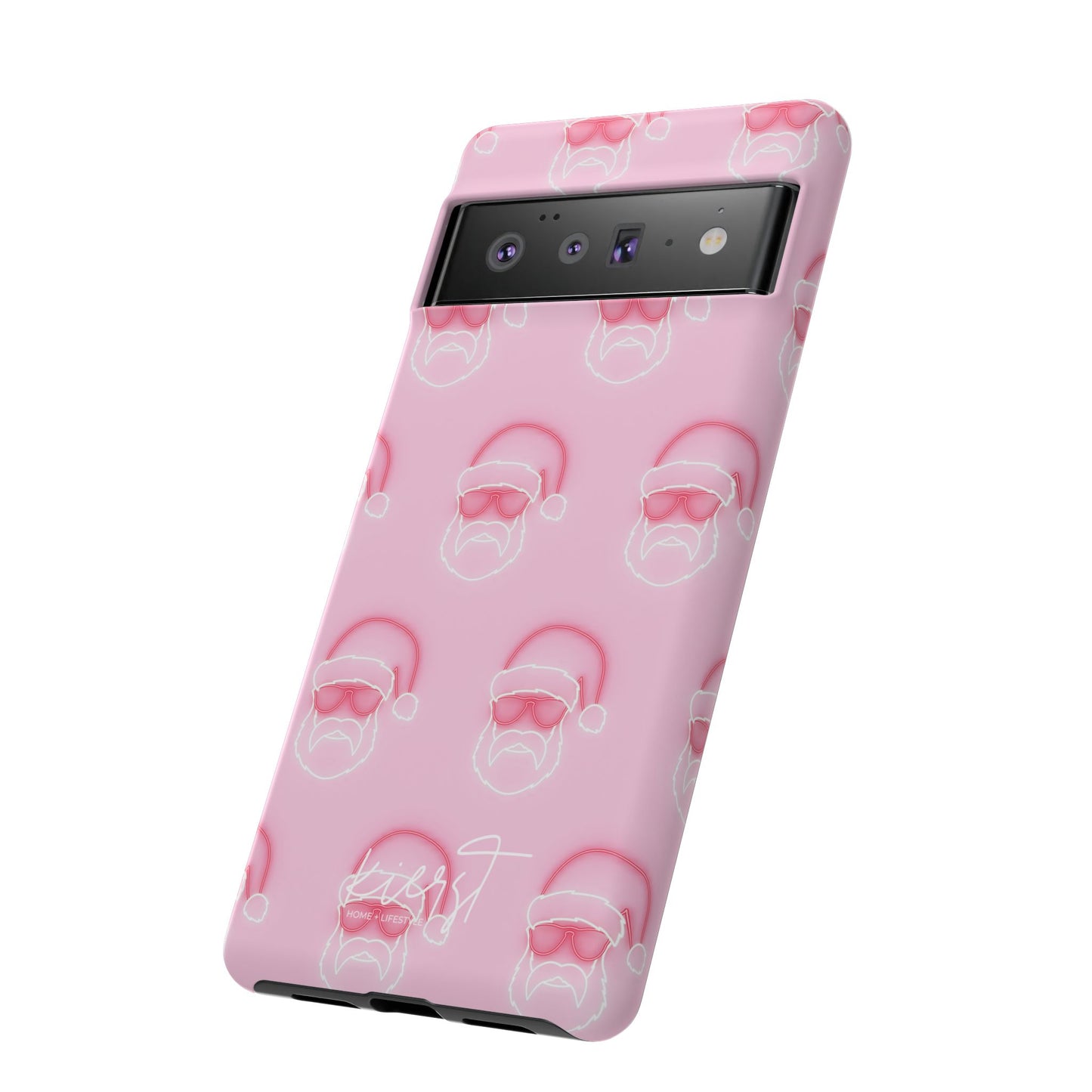 Holiday 25 Neon Sign Santa on Pink Google Pixel Phone Case
