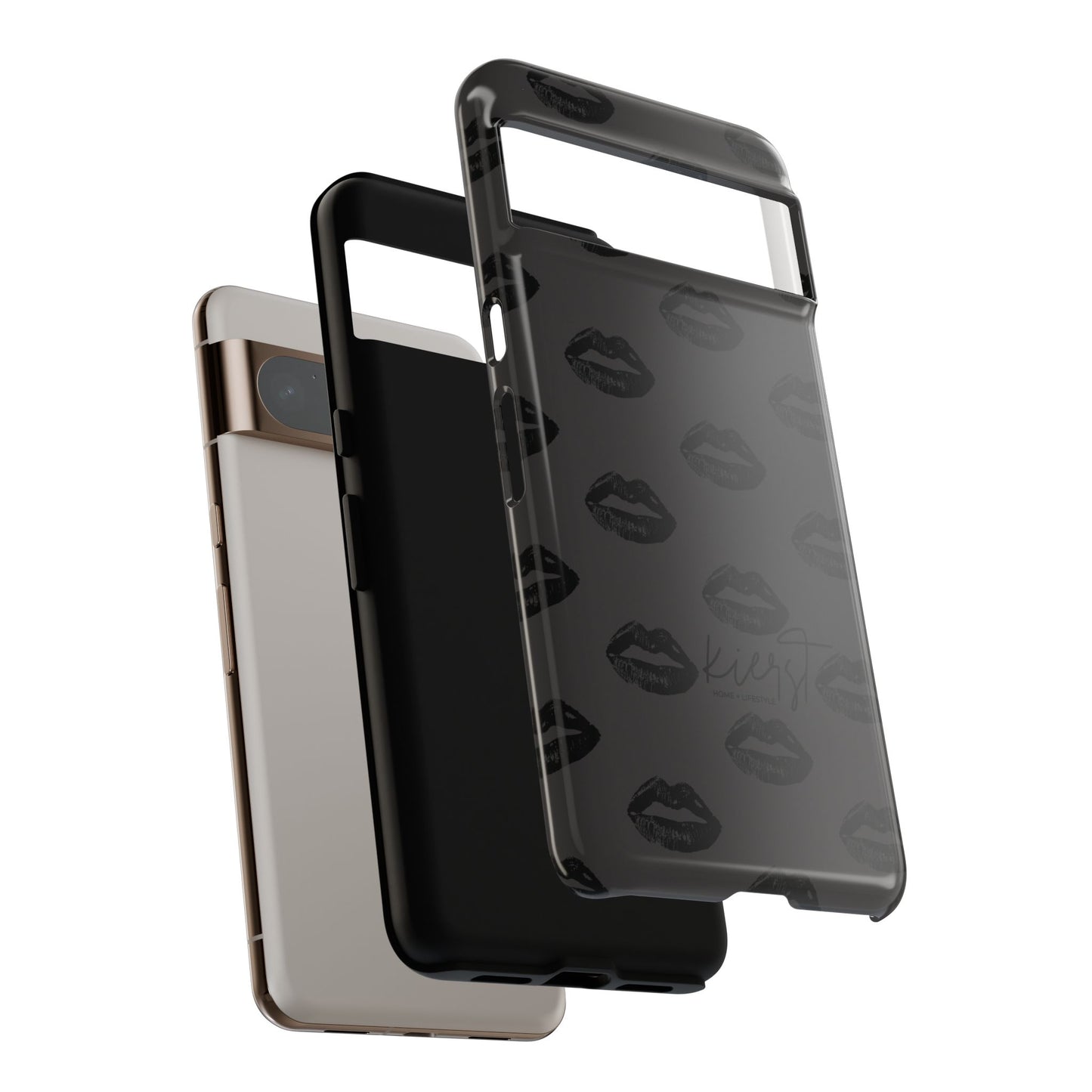 Black Lips Google Pixel Phone Case | Monochrome Meets Mood
