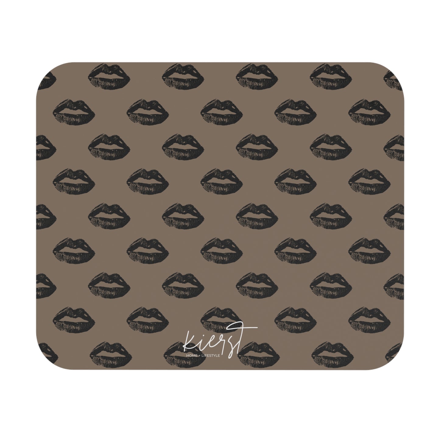 Black Lips on Mocha Mouse Pad