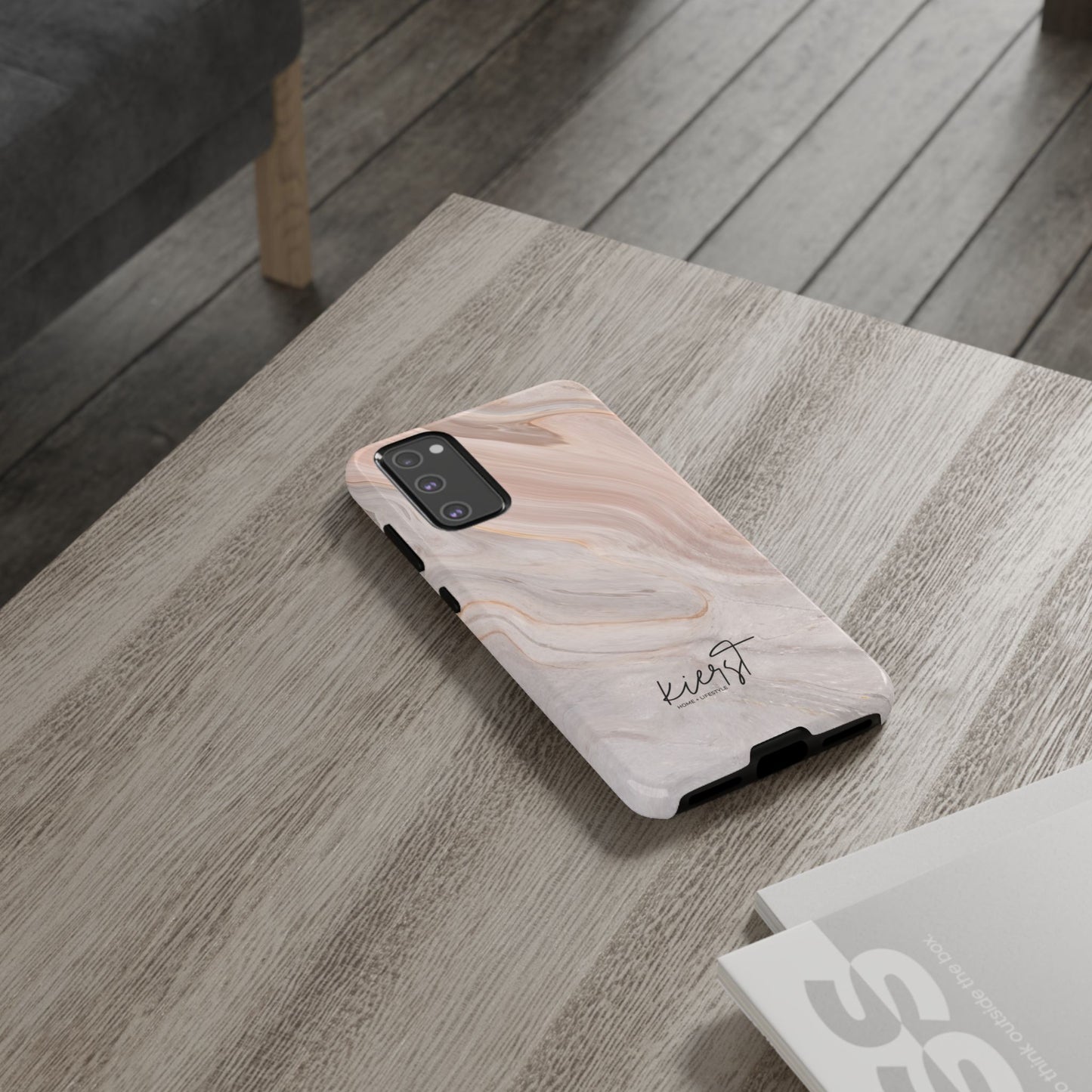 Blush Swirl Marble Samsung Galaxy Phone Case | Subtle Design, Timeless Tone