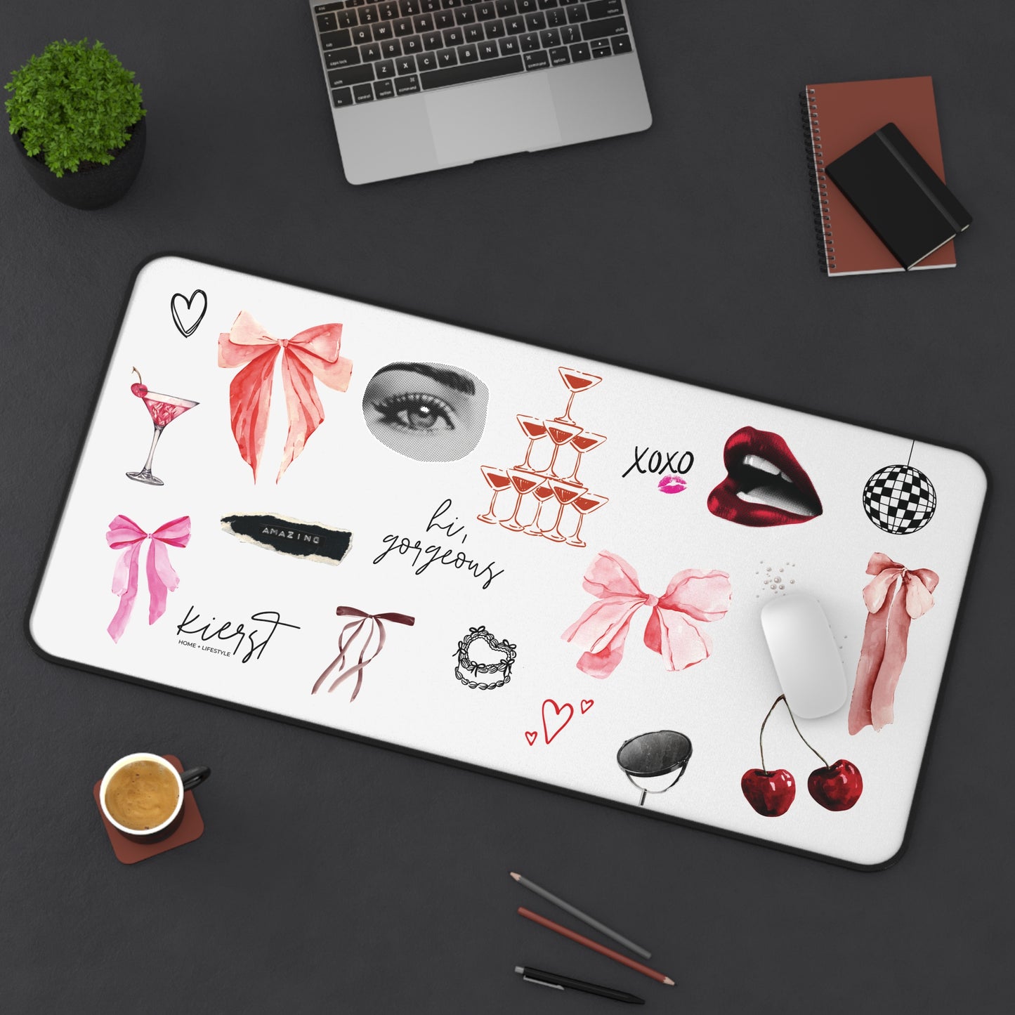 Grey Desk Mat - Edge of Romance