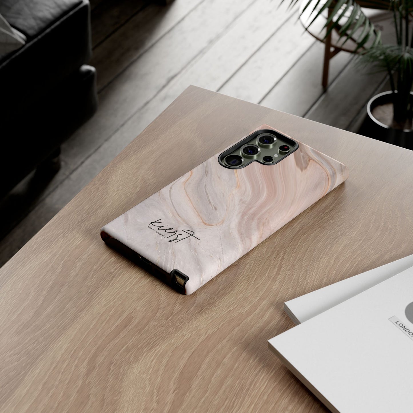 Blush Swirl Marble Samsung Galaxy Phone Case | Subtle Design, Timeless Tone