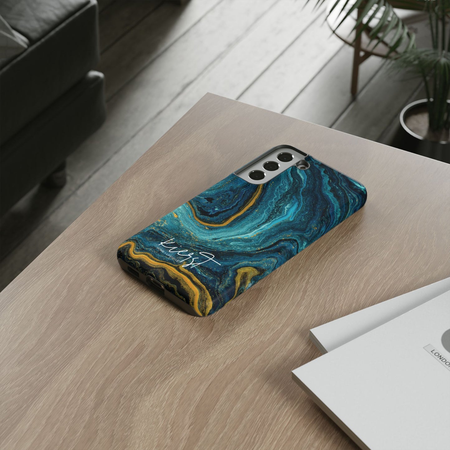 Gold & Teal Marble Samsung Galaxy Case | Swirled Depth Meets Everyday Edge