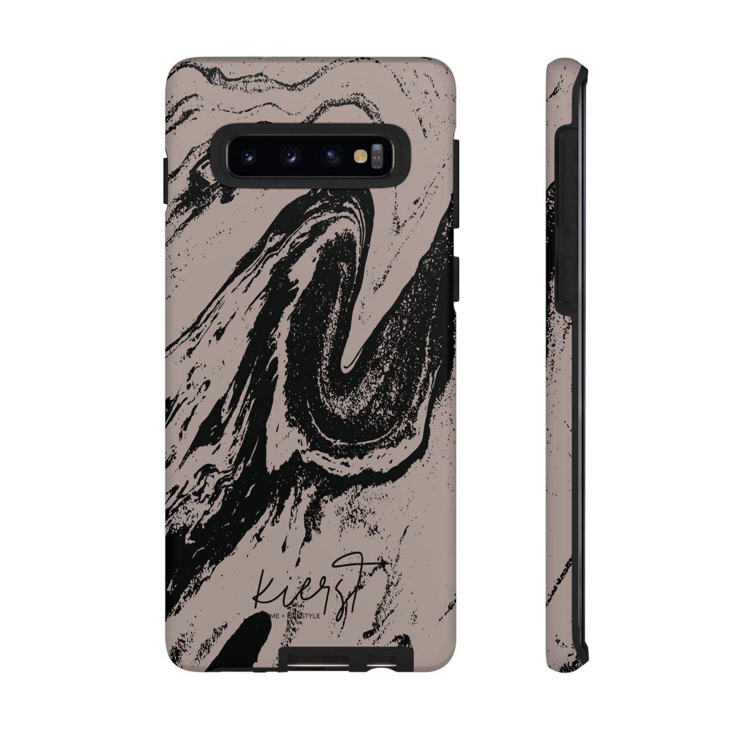Taupe and Black Marble Samsung Galaxy Phone Case | Sleek, Durable Protection - Edgy, Modern Design