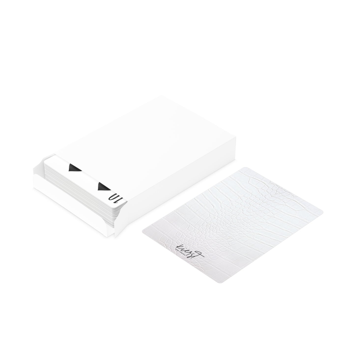 White Printed Alligator Playing Cards – Luxe Minimalist Deck