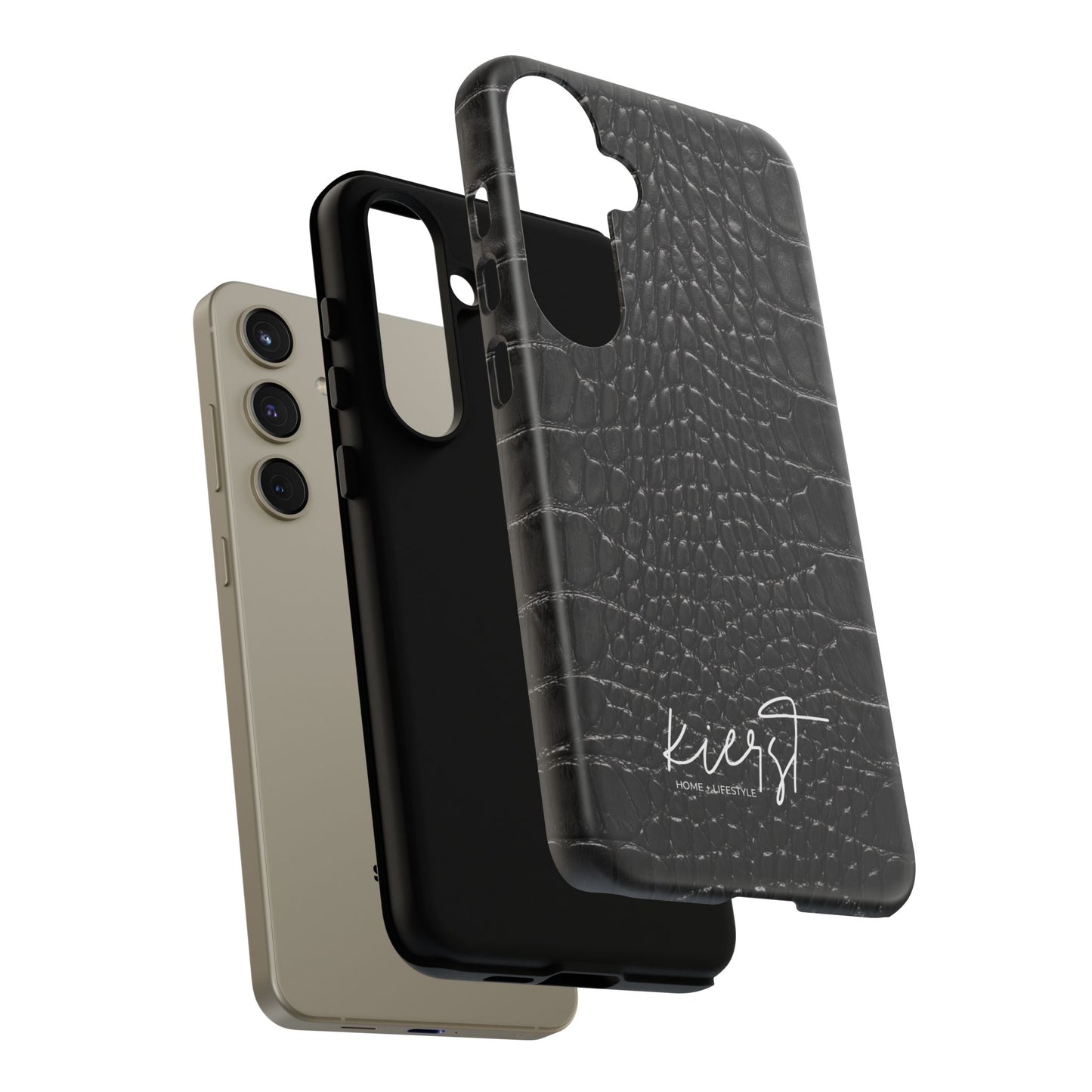 Black Alligator Print Samsung Galaxy Case | Refined Impact, Bold Simplicity