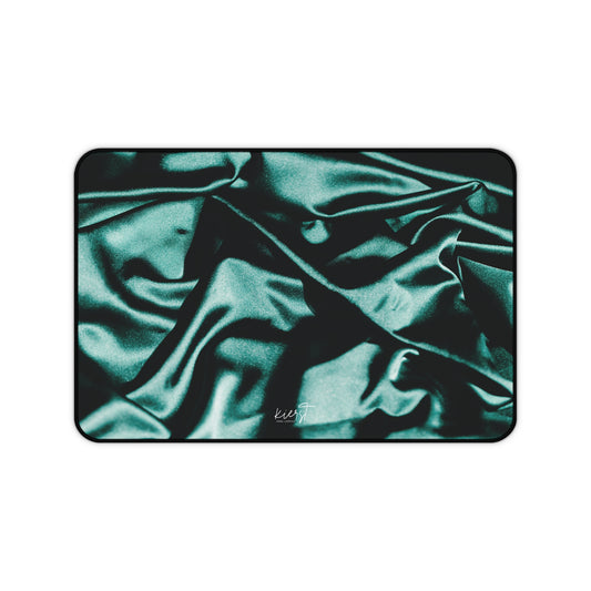 Emerald Silk Print Desk Mat | Luxurious Layers for Elevated Desks