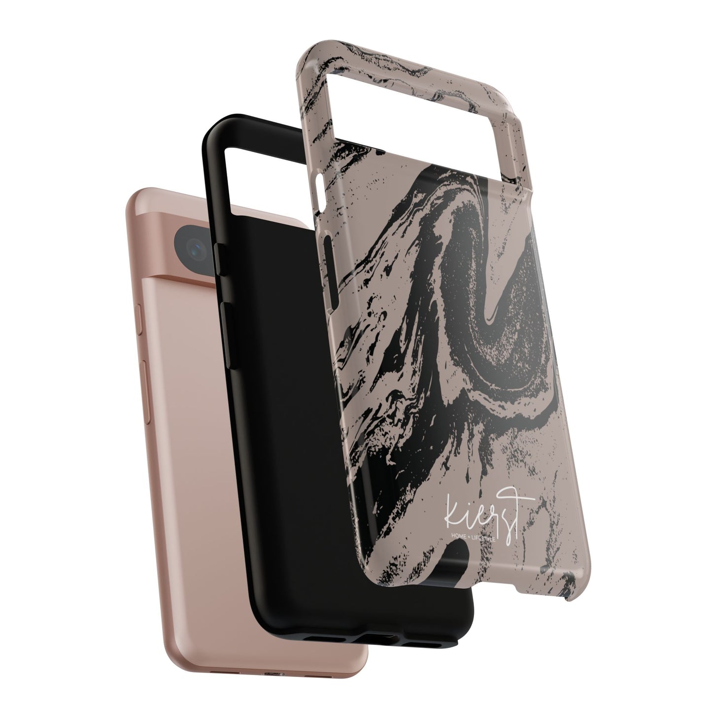 Taupe and Black Marble Google Pixel Phone Case | Artistic, Durable Protection For Your Pixel