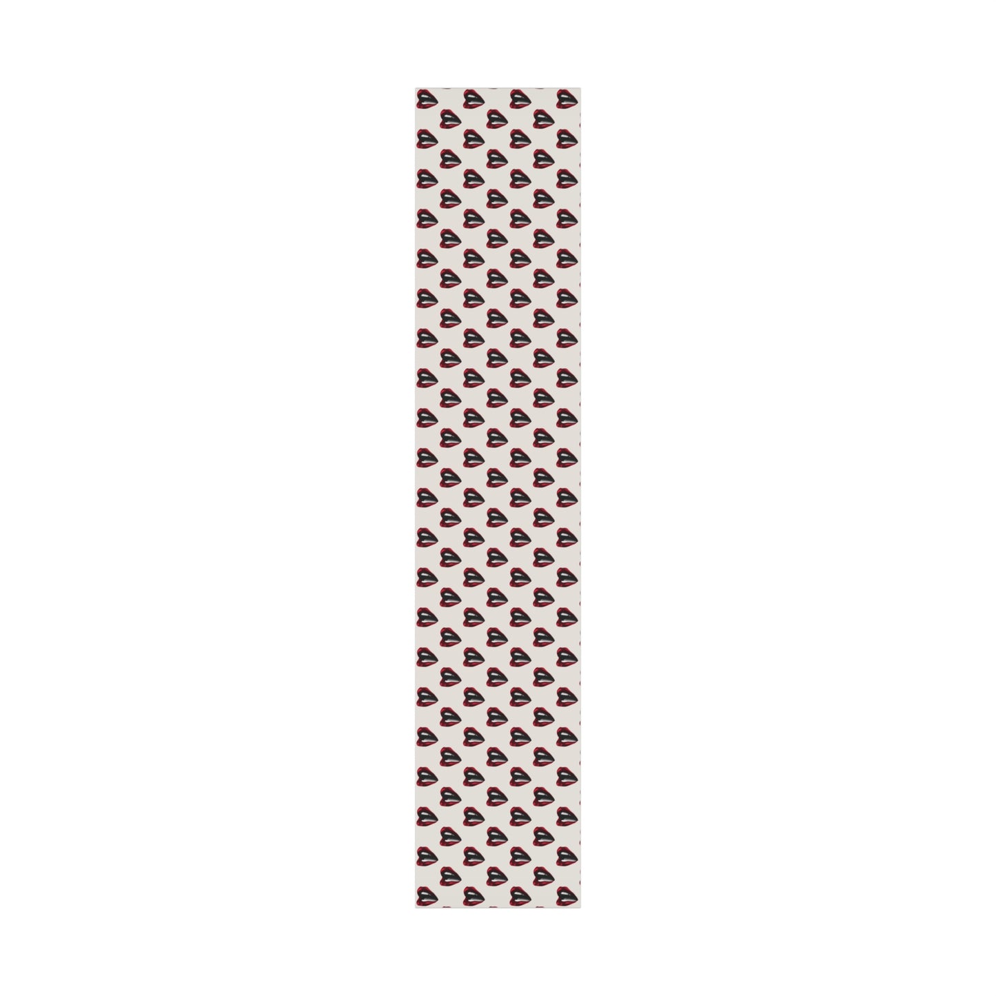 Vintage Red Lips Gift Wrapping Paper – Glossy Pop Art Mouths on Bone Color