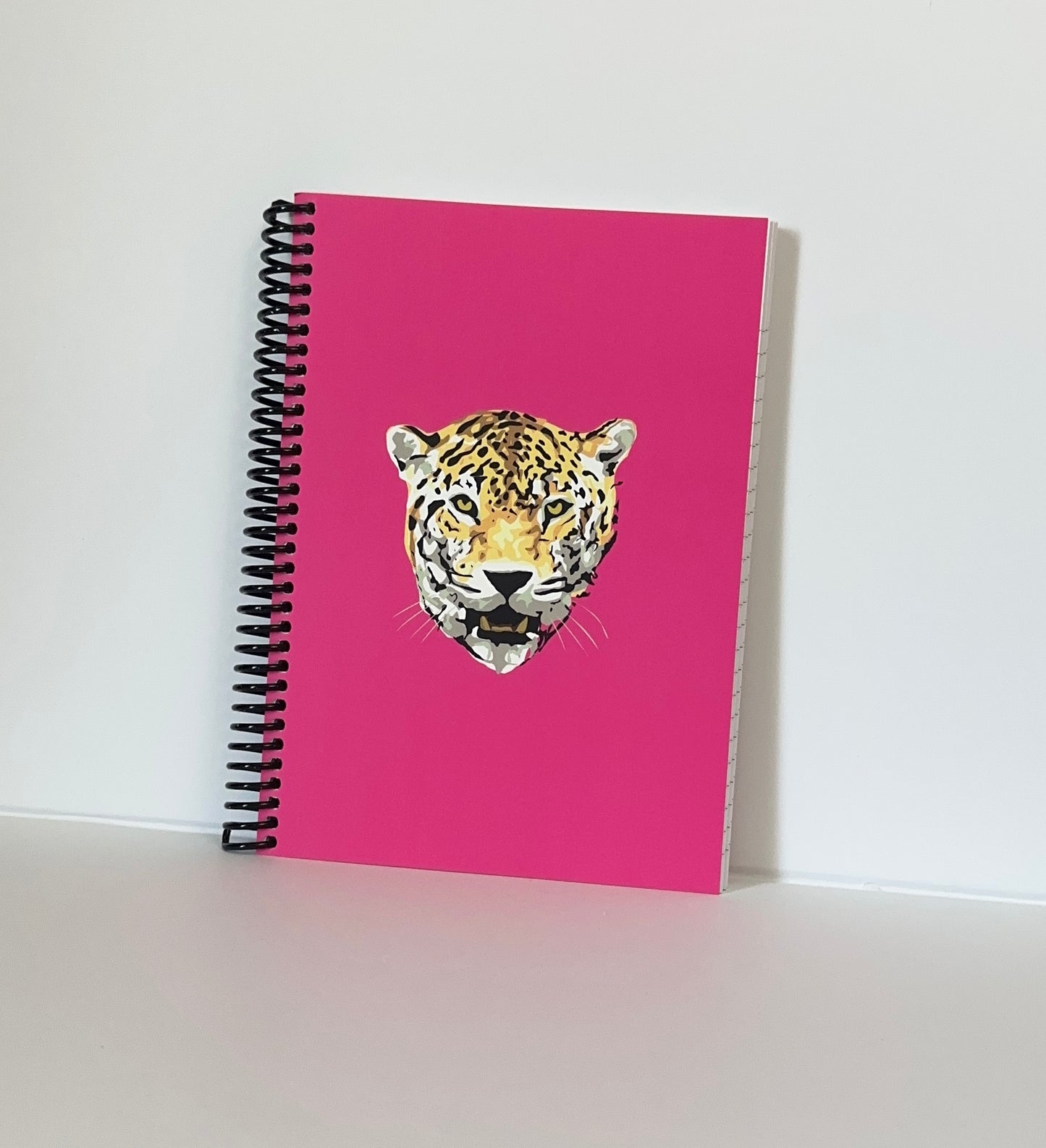 Leopard Head on Signature Hot Pink Notebook | Fierce Color, Wild Confidence - Limited Edition